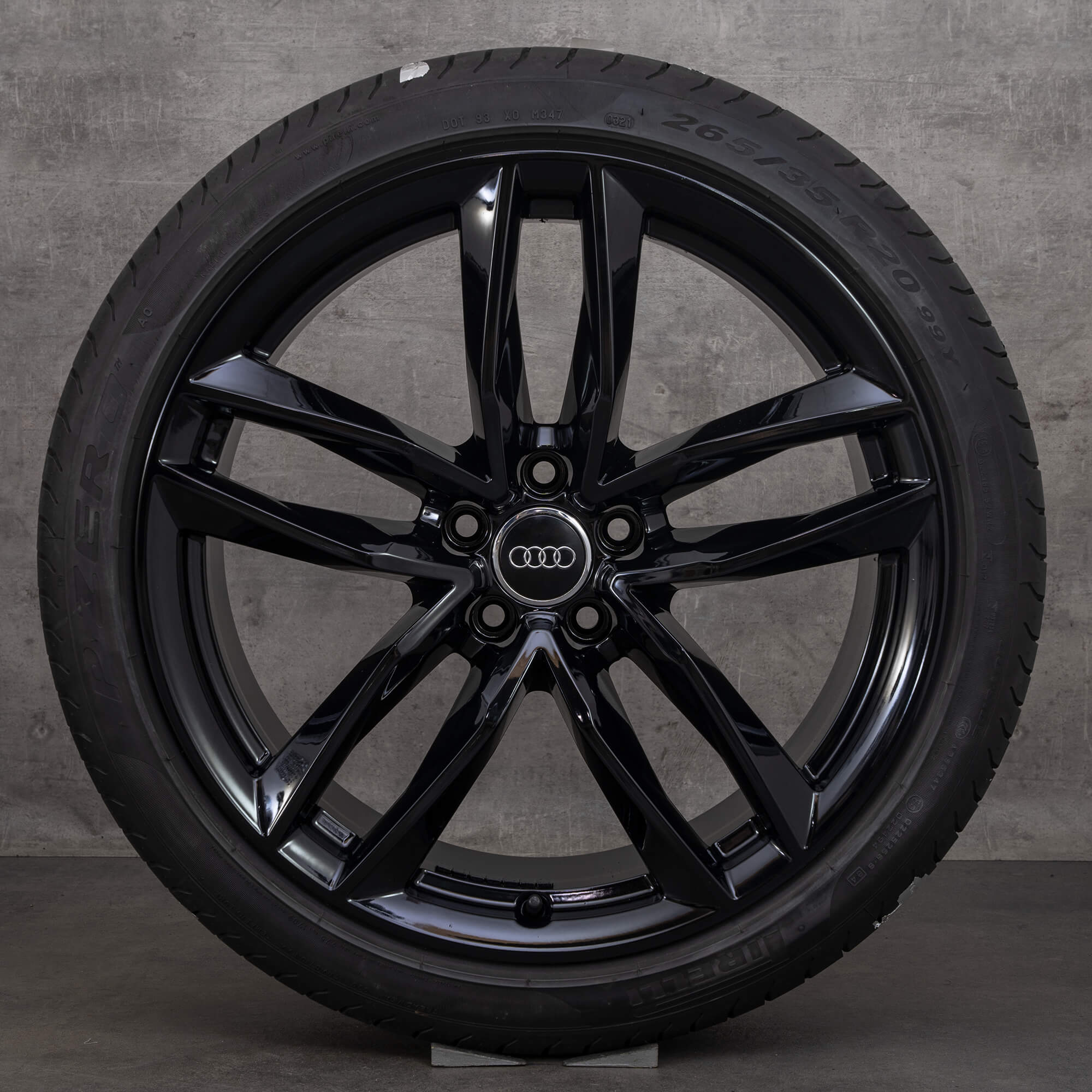 Oryginalne koła zimowe do Audi A7 S7 felgi 20 cali 4G C7 nr kat. 4H0601025BR czarny błyszczący