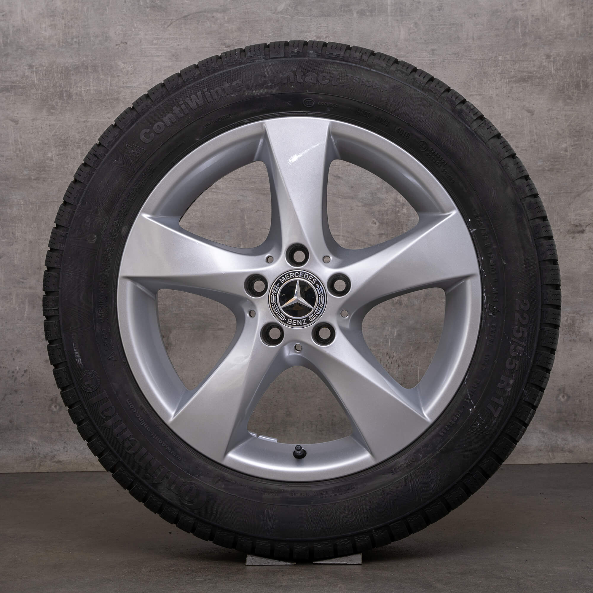 Original Mercedes Benz Classe V roues d'hiver complètes 17 pouces W447 Vito Viano 7 mm jantes A4474012200 argent