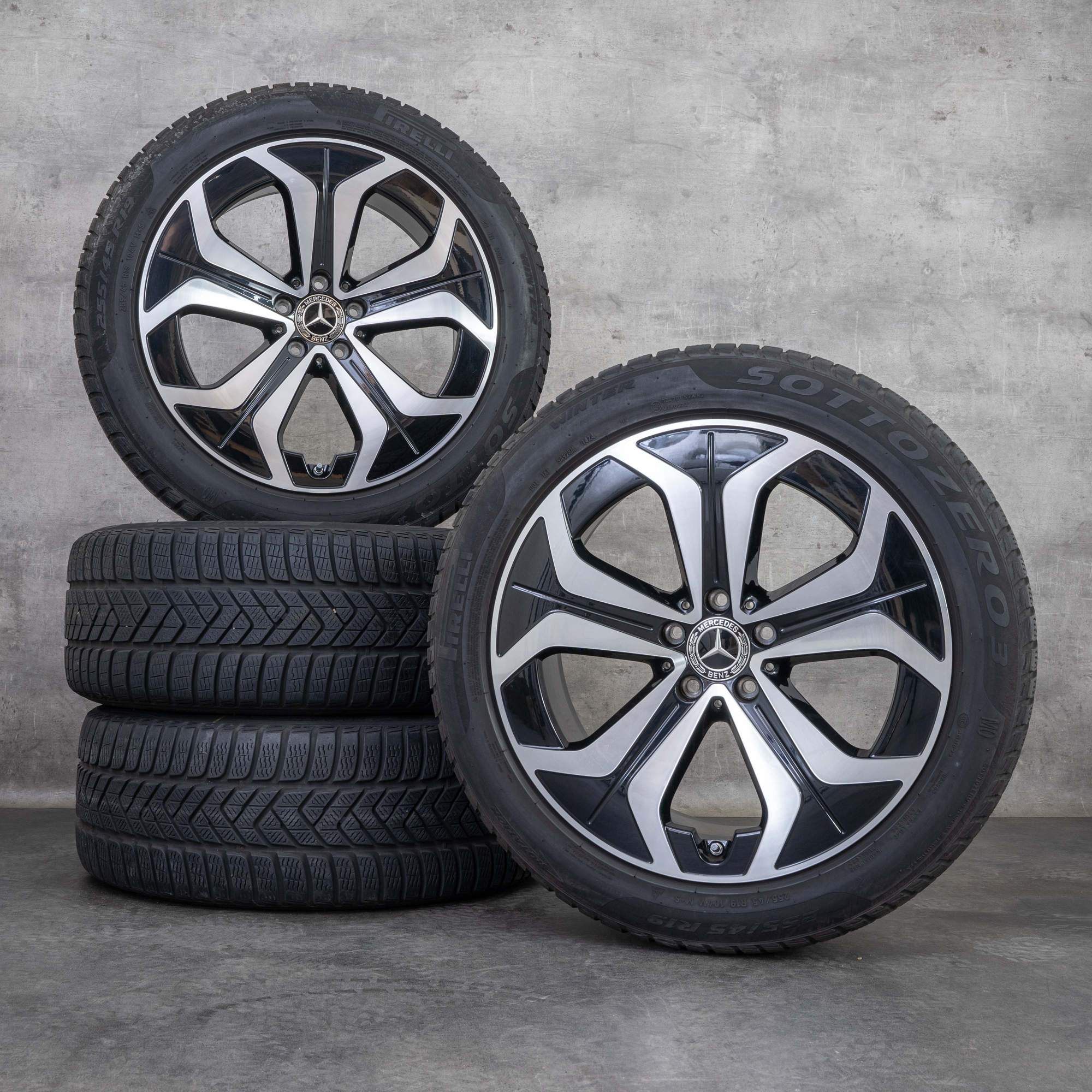 Alkuperäiset Mercedes Benz E-sarjan talvirenkaat 19 tuuman X214 vanteet A2144014000 musta kiillotettu UUTUUS