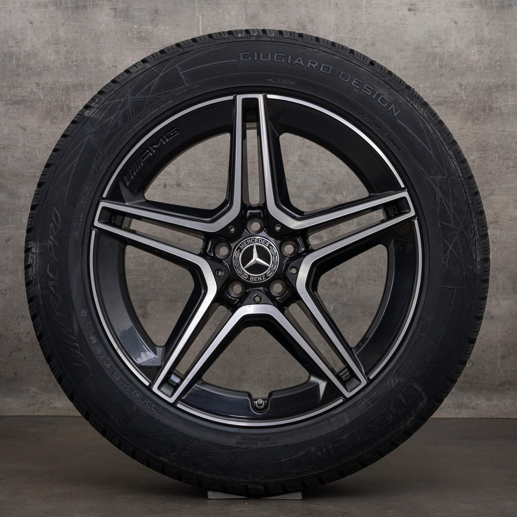 Orijinal Mercedes Benz GLC & 43 AMG kış jant lastik 19 inç C253 jantlar A2534015300 A2534015400 siyah parlak tornalanmış