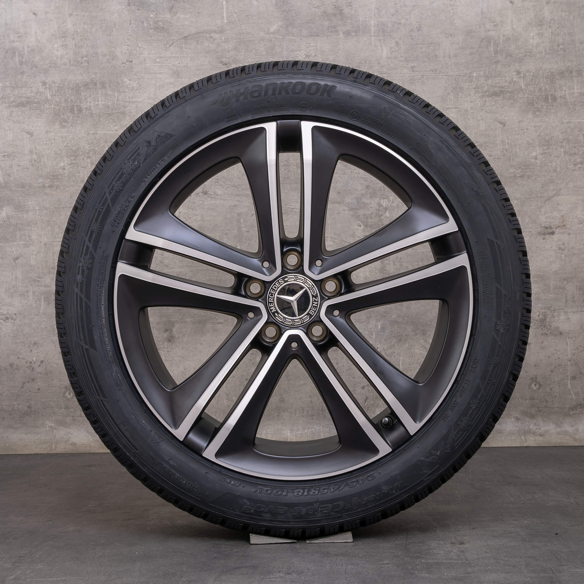 Orijinal Mercedes Benz CLS Winterrder 18 inç C257 Coupe jantlar A2574010100 A2574010200 siyah saten kaplama