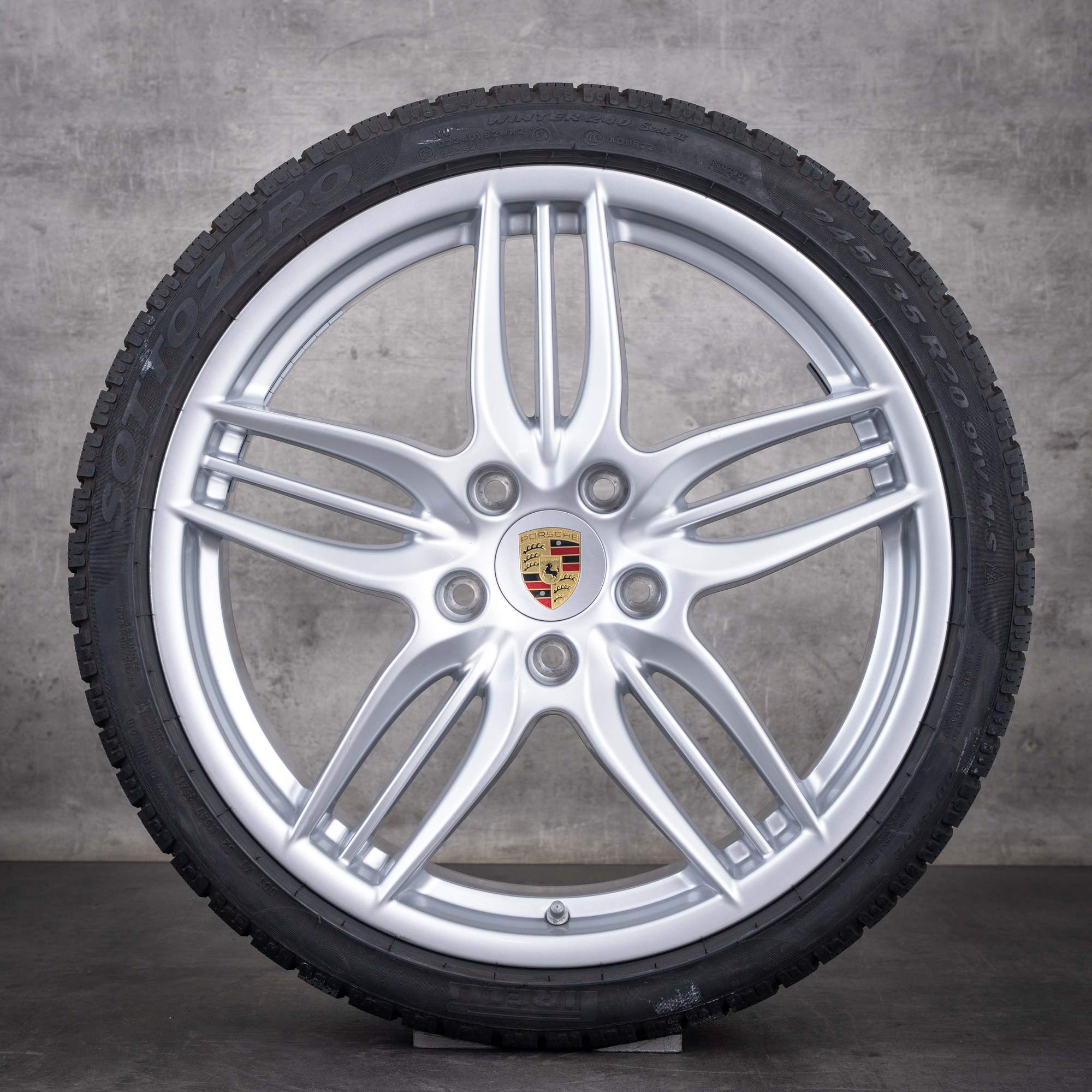 Jante originale Porsche 991 I anvelope de iarnă 20 inch C2 C4 coduri 99136216132 99136216633 design sport argintiu lucios