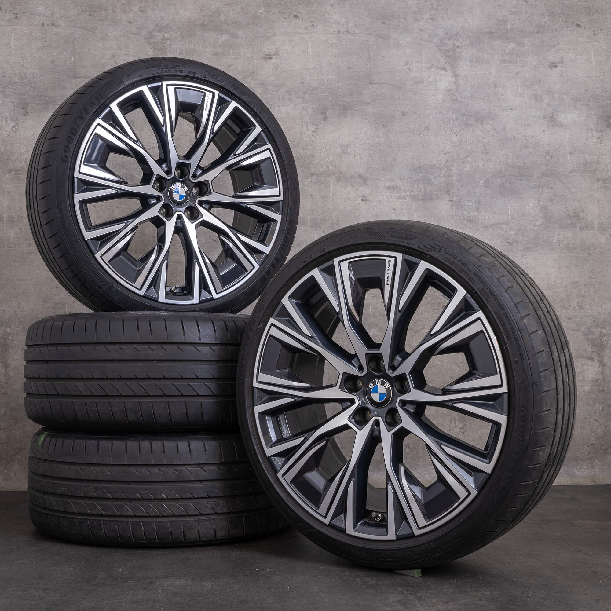 OEM BMW 4 Series i4 Rims 20 inch G26 Gran Goupe summer wheels Styling 862 i 8747310 8747311 midnight gray glossy turned