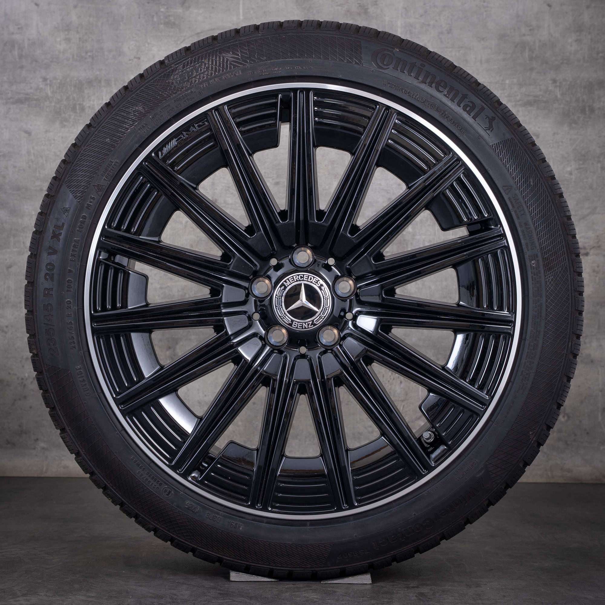 Original Mercedes-Benz GLA GLB AMG-fälgar 20 tum H247 X247 vinterhjul A2474015200 svarta frontpolerade