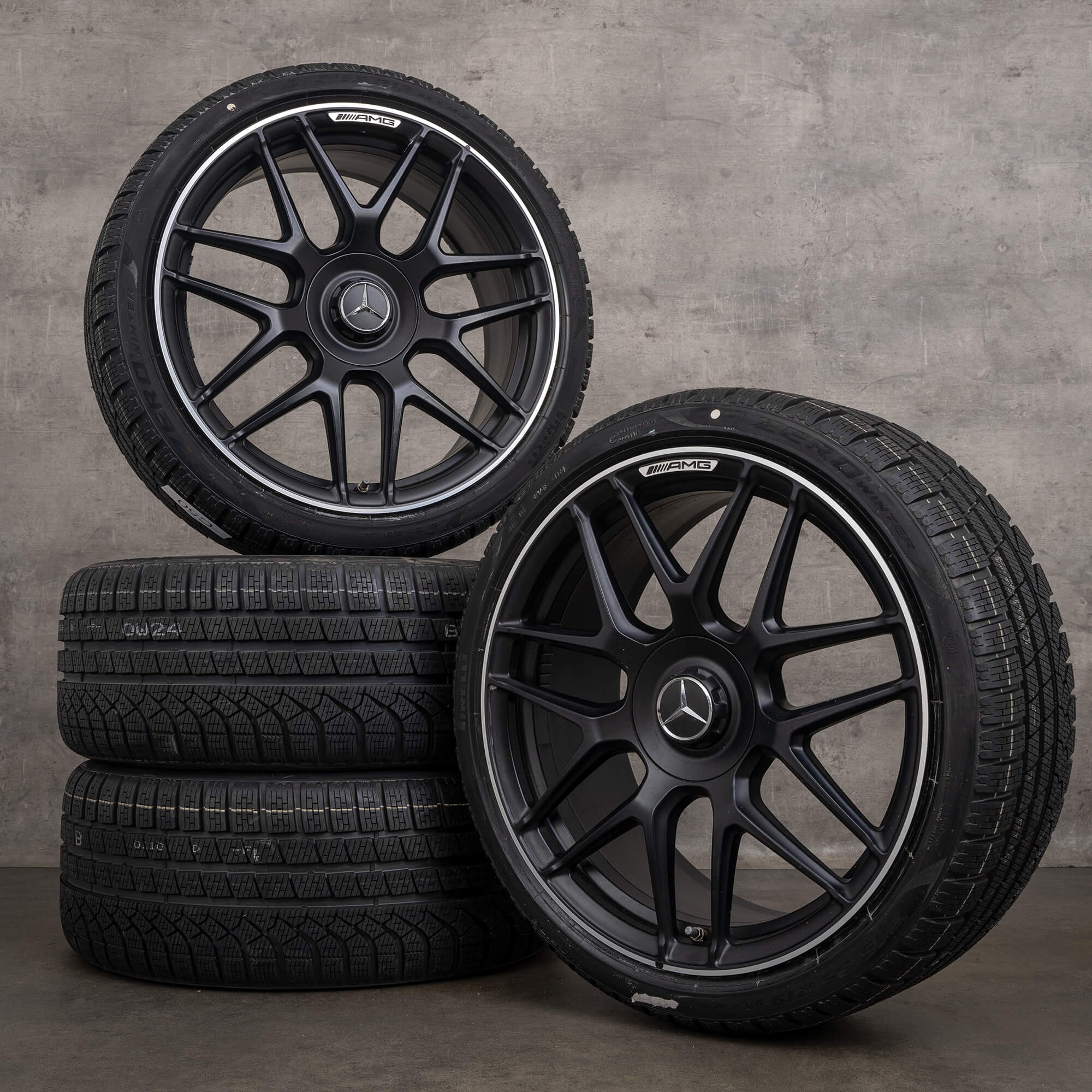 Alkuperäiset Mercedes Benz A-sarjan talvirenkaat CLA 45 AMG 19 tuuman W177 X118 C118 vanteet A1774012500 musta matta kiillotettu