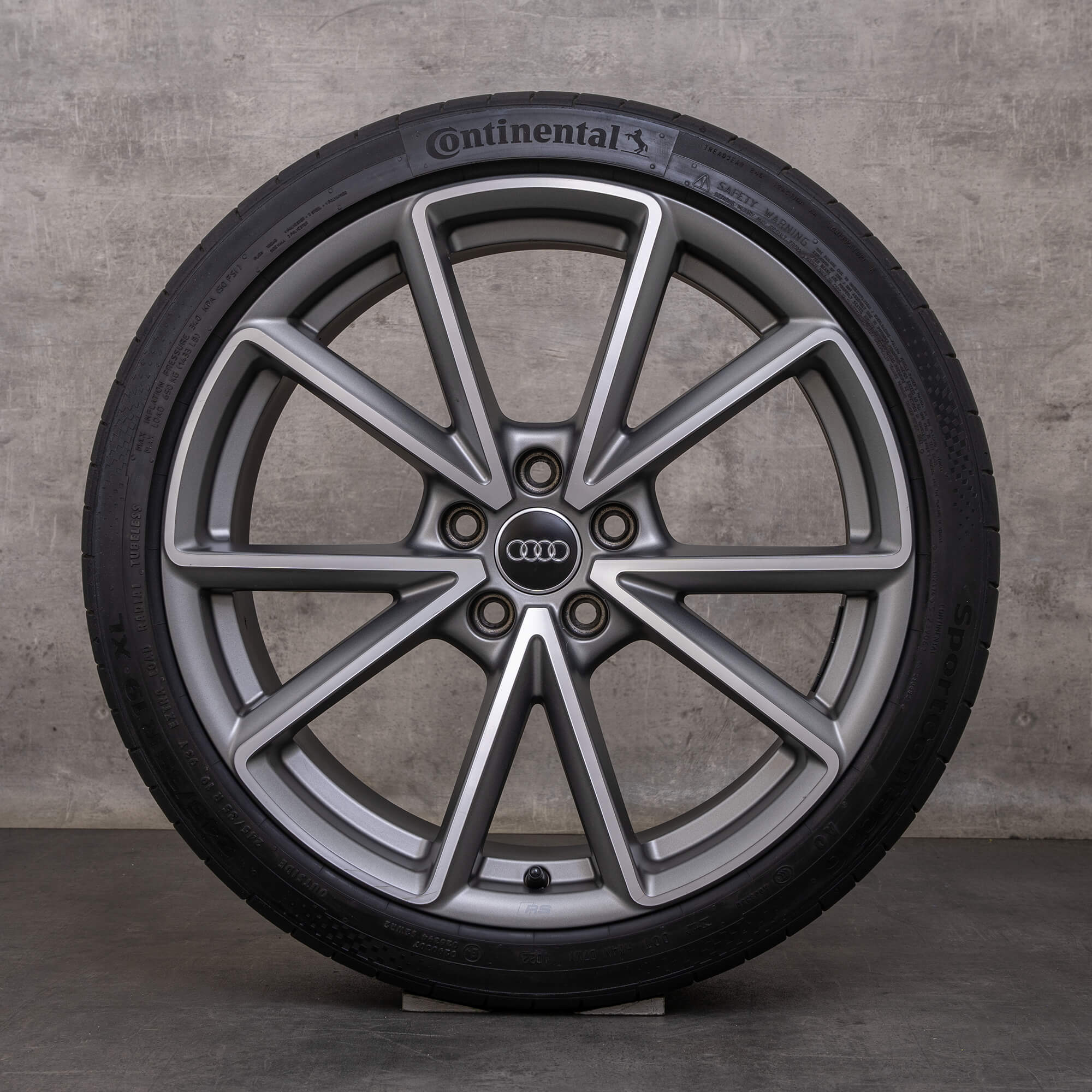 OEM Audi A4 S4 rims 19 inch B9 8W summer wheels 8W0601025BD titan matt glossy turned