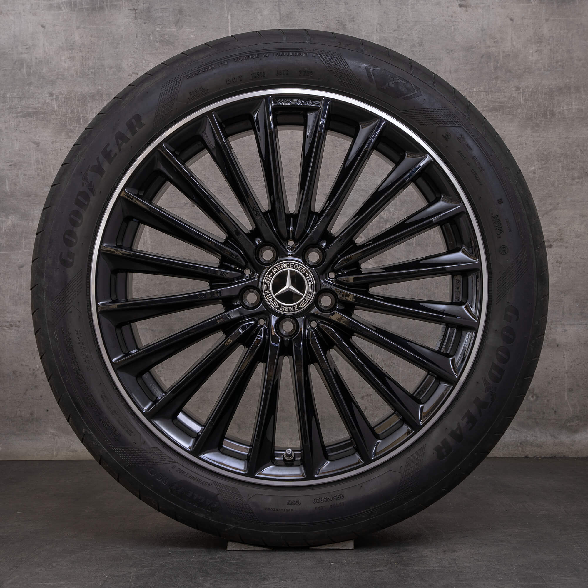 Orijinal Mercedes Benz GLC AMG jantlar 20 inç X254 C254 yaz jant lastik A2544010800 siyah parlak tornalı