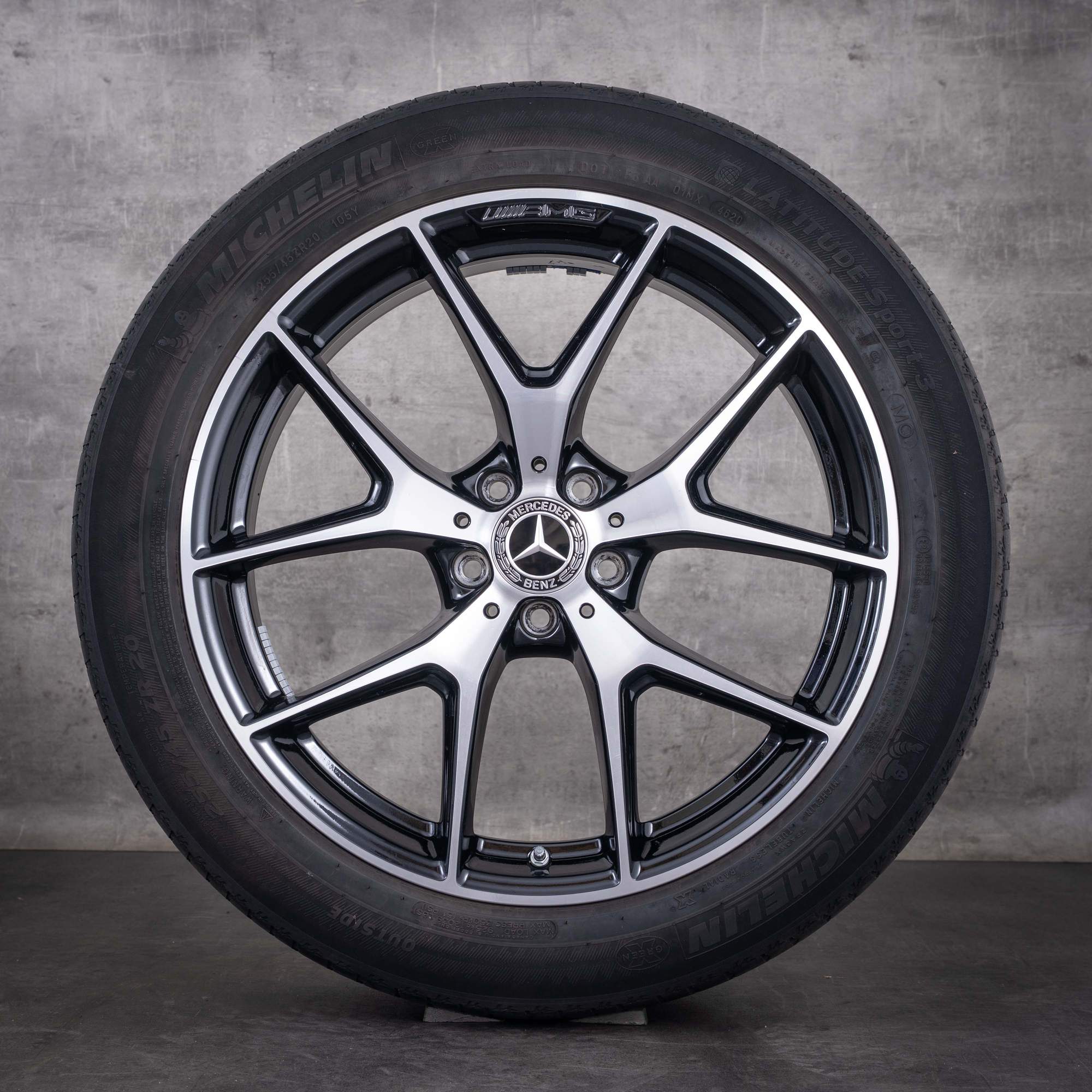 Jante originale Mercedes-Benz GLC și 43 AMG de 20 de inci X253 C253 Jante de vară Anvelope de vară coduri A2534015500 și A2534015600 negre diamantate