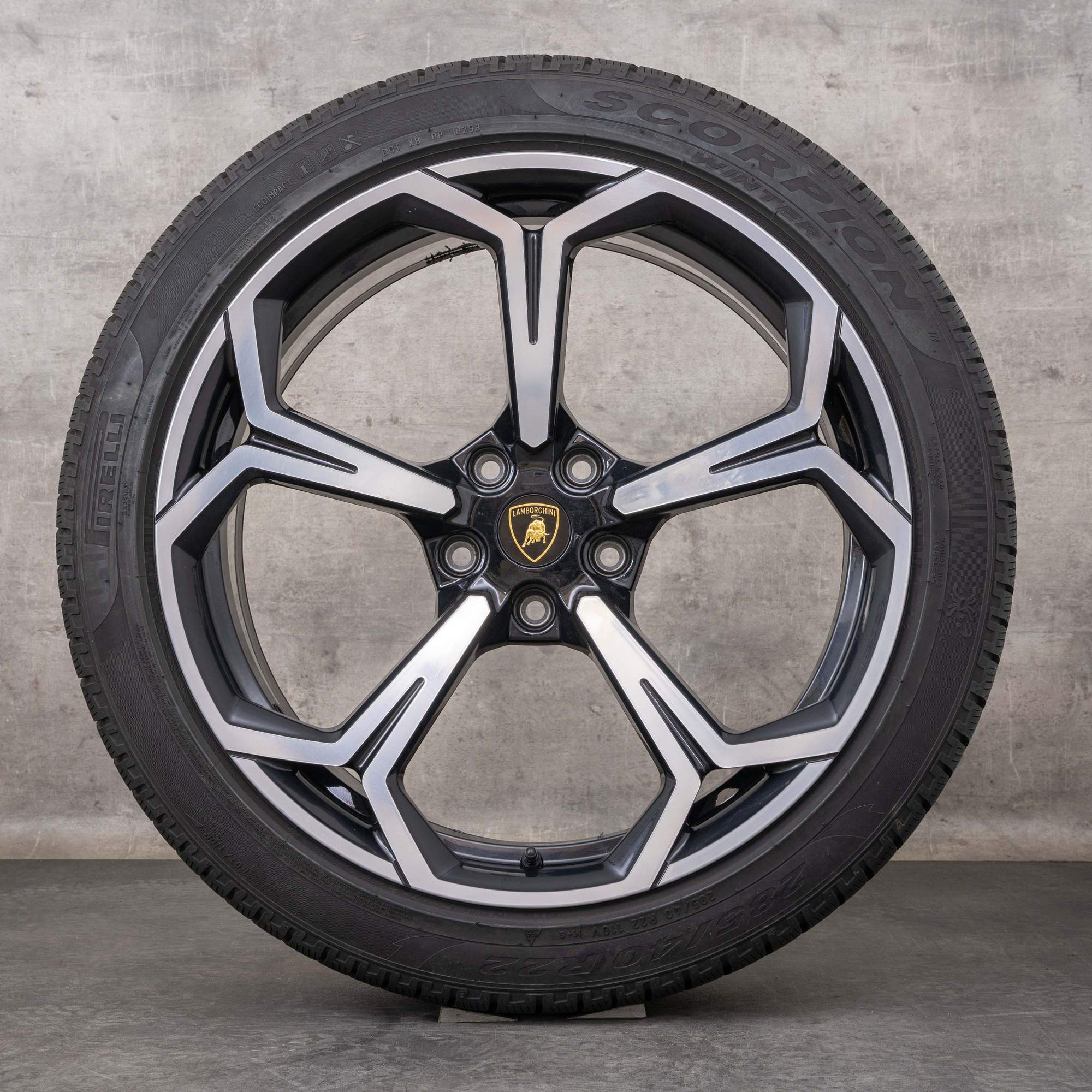Oryginał Lamborghini Urus koła zimowe 22 cale felgi 4ML601025P 4ML0601025Q czarne polerowane