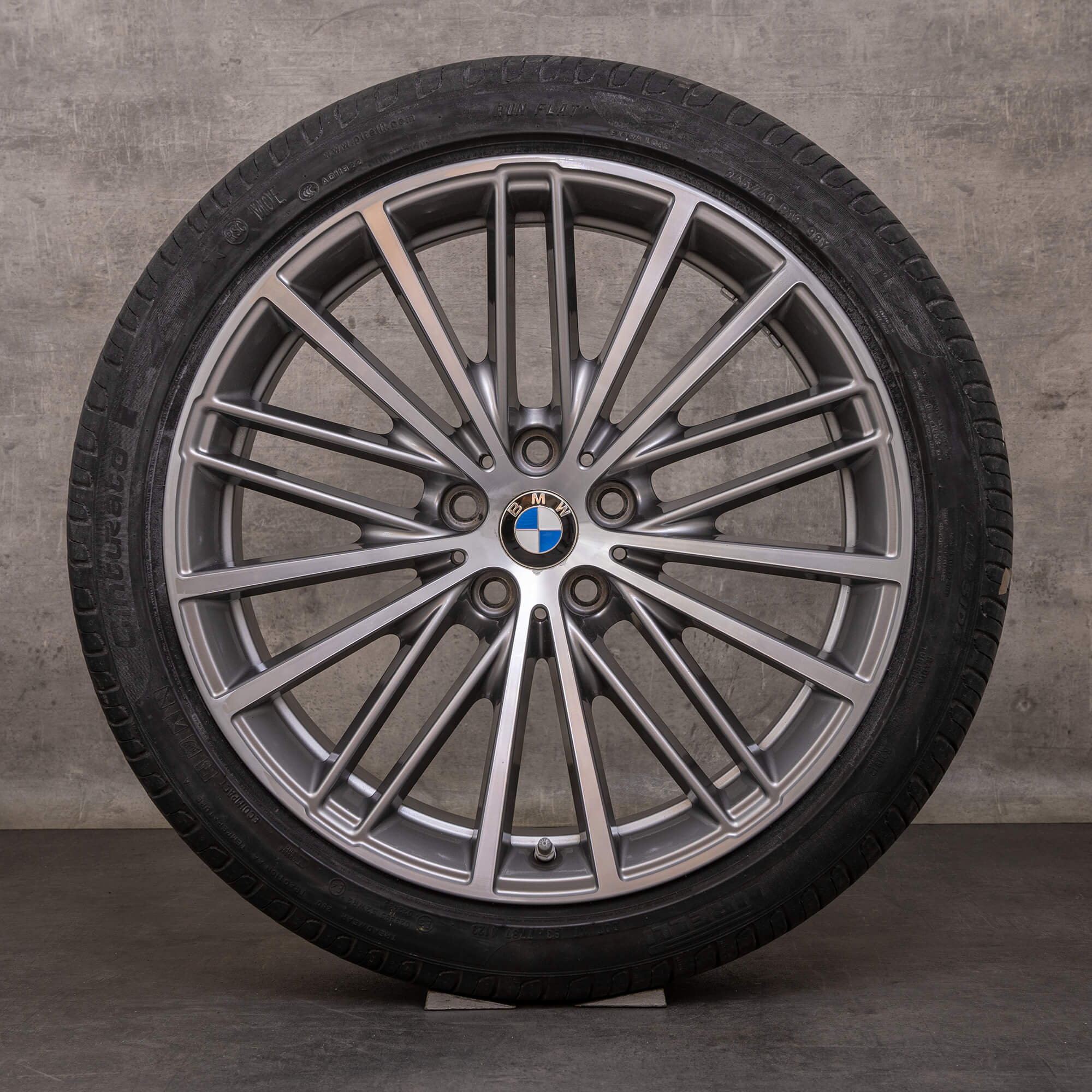 Original BMW 5er Felgen 19 Zoll G30 G31 Sommerräder Styling 635 6863422 6863423 ferricgrey glanzgedreht