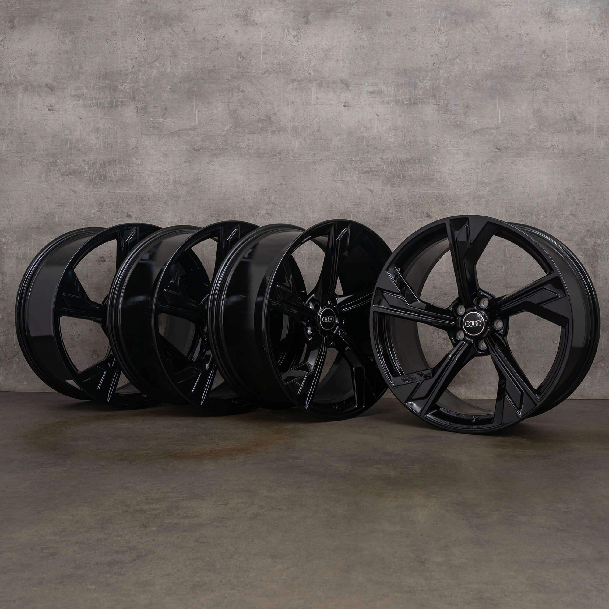 20 Black Rims OEM Audi RS4 RS5 rims 20 inch B9 8W F5 Flag 8W0601025DT black high ...