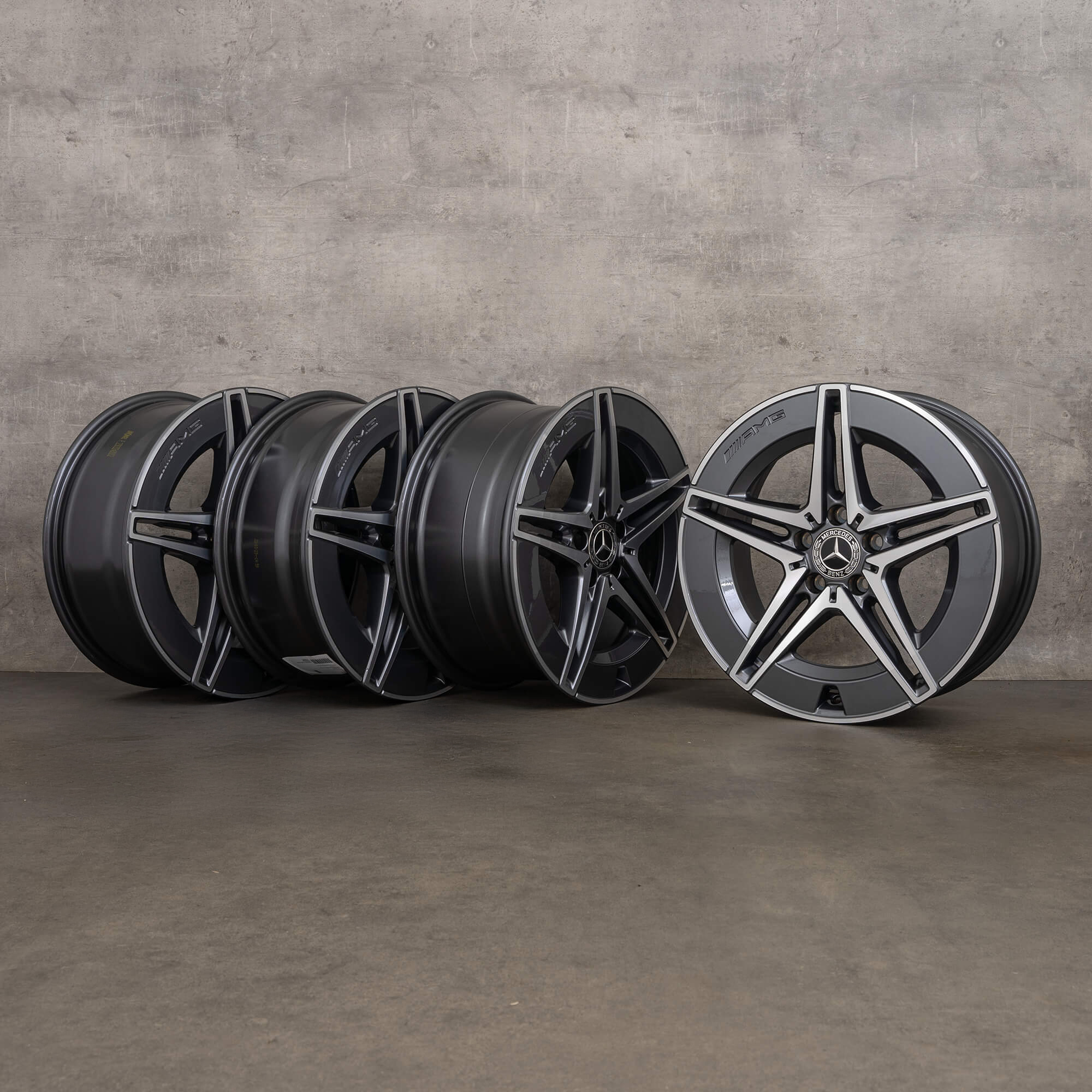 Alkuperäiset Mercedes Benz C-sarjan Hybridit-vanteet 18 tuuman W206 S206 C300e C300de C400e A2064017600 A2064016600 himalaya harmaa UUTUUS