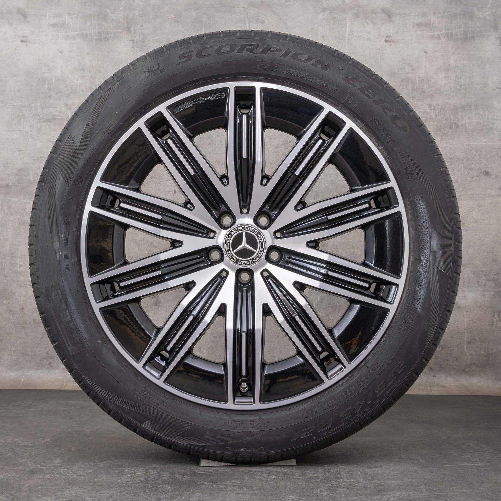 OEM Mercedes Benz EQS AMG winter wheels 21 inch X296 rims A2964011600 black polisched