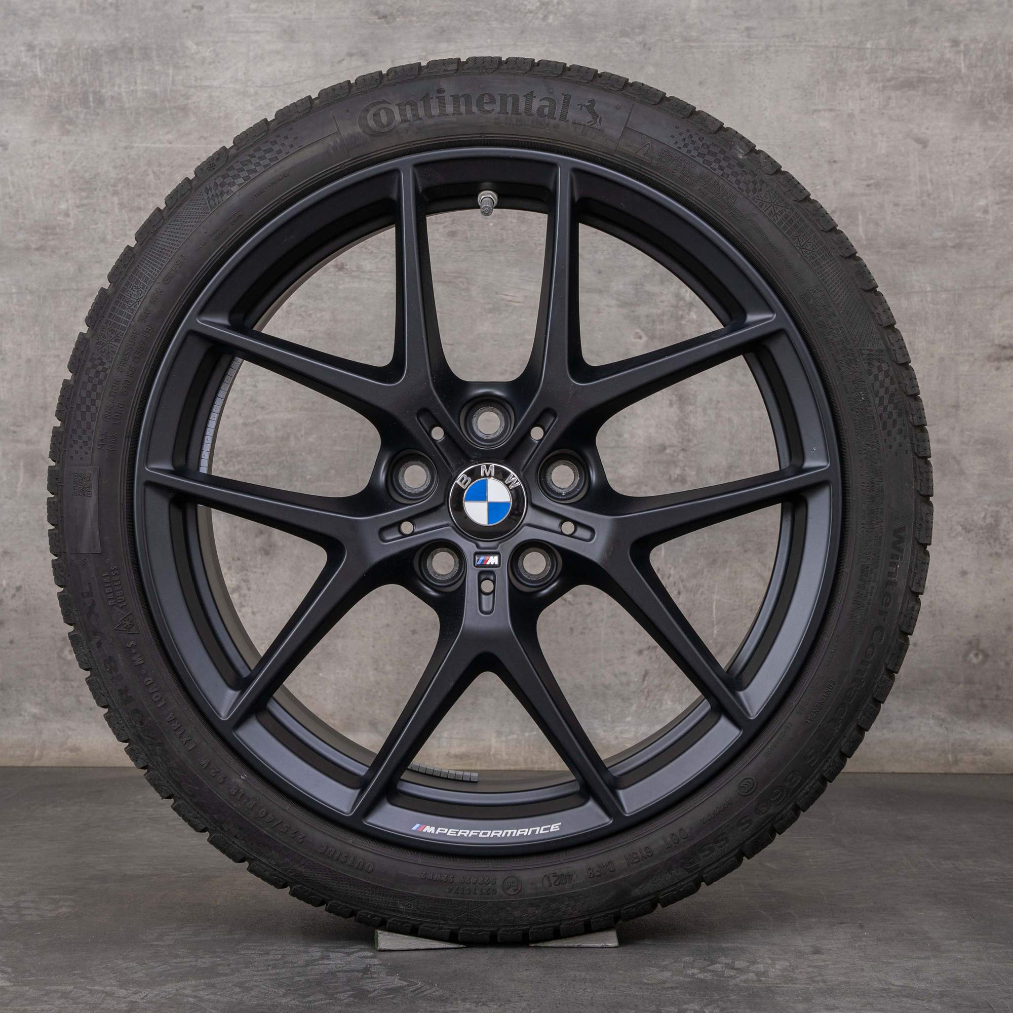 Oryginalał BMW Seria 1 2 koła zimowe 18 cali F40 F44 Gran Coupe felgi stylizacja 554 M 8092354 czarny mat