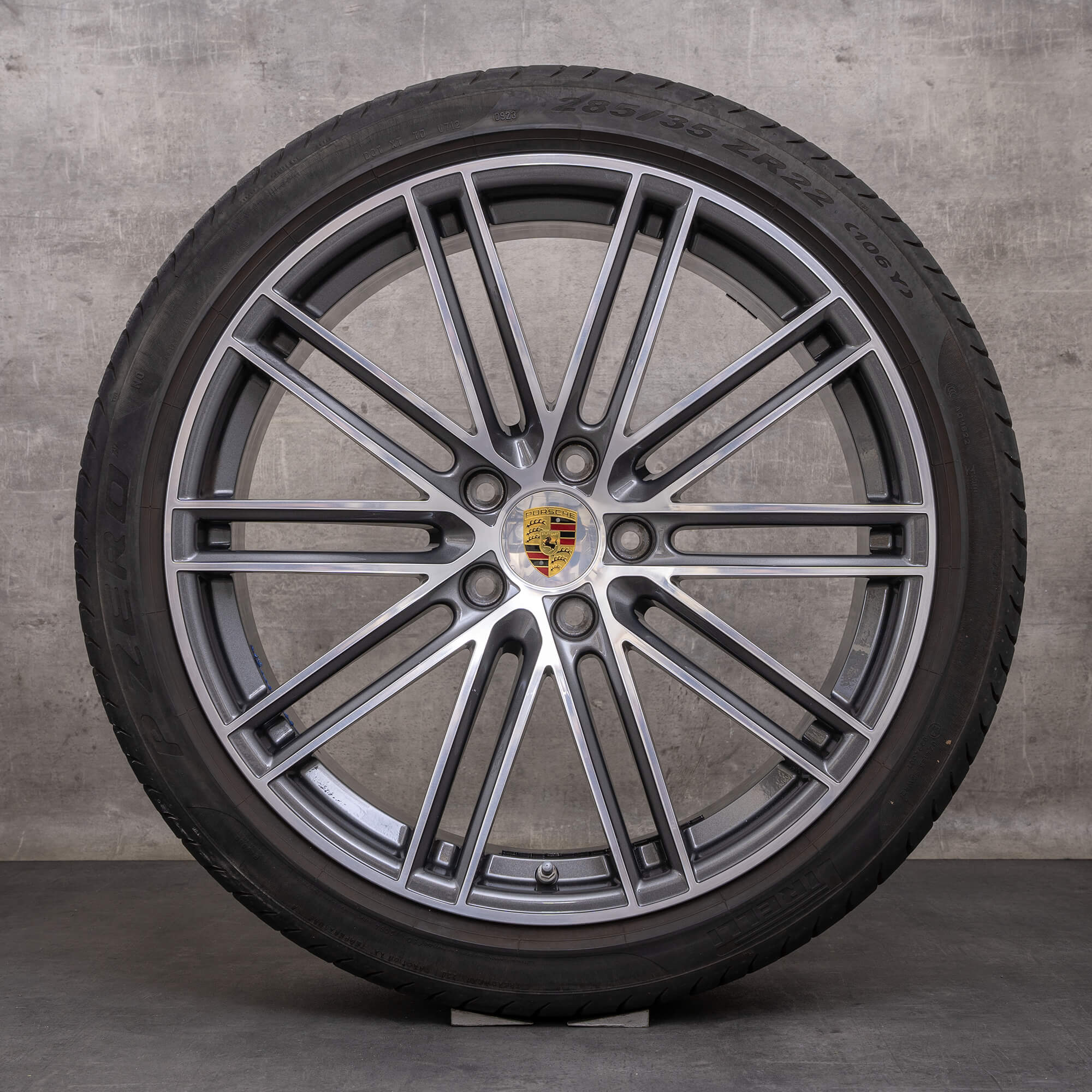 Alkuperäiset Porsche Cayenne vanteet 22 tuuman 9Y3 Turbo IV Coupé kesäpyörät 9Y0601025BR 9Y3601025AJ titan kiillotettu OC6