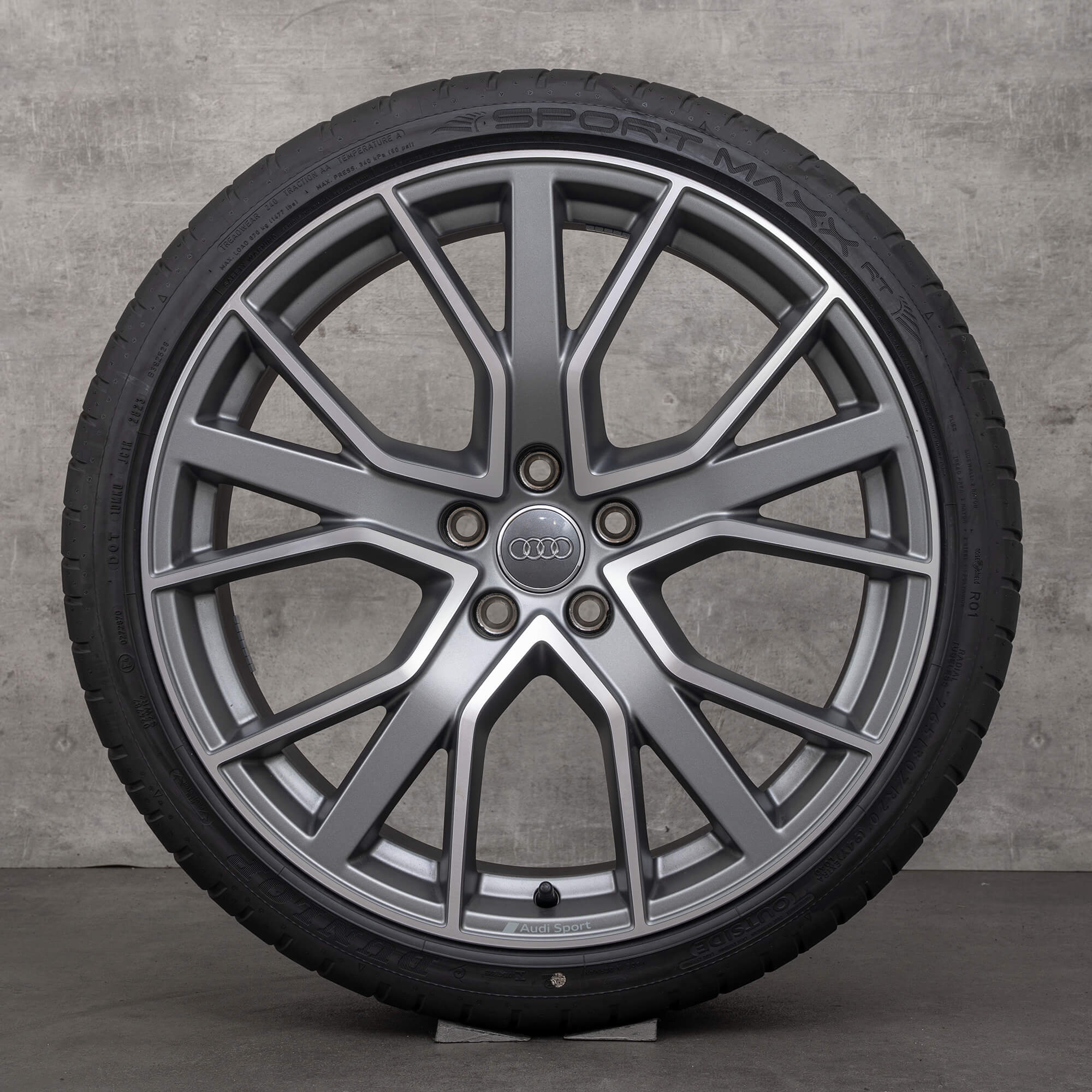 Originale Audi A5 S5 cerchi 20 pollici F5 8W B9 ruote estive 8W0601025EG titano opaco lucido tornito NUOVO