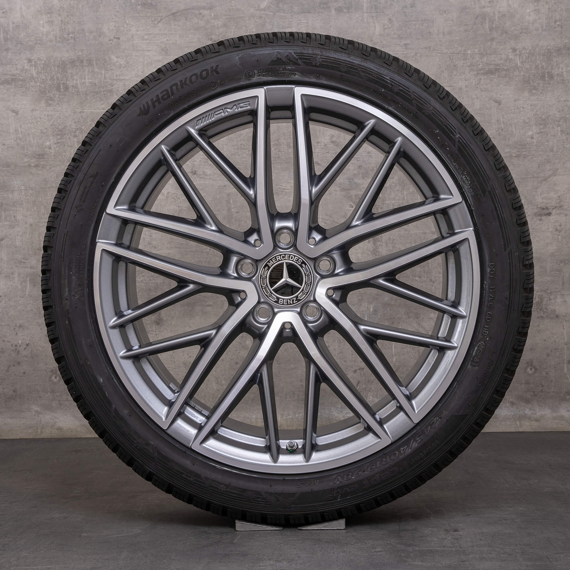 Originale Mercedes Benz C-Klasse C43 AMG fælge 19 tommer W206 S206 vinterhjul A2064012300 A2064012400 himalaya grey glossy turned