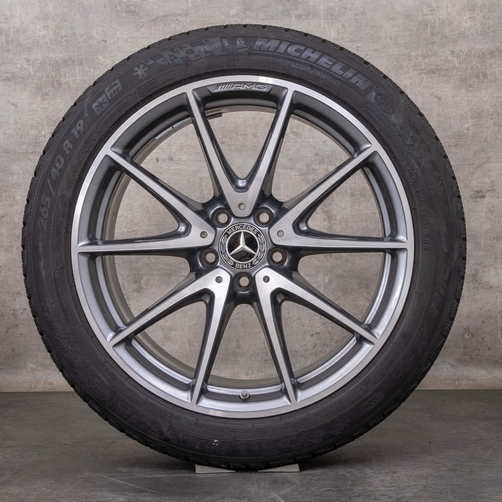 OEM Mercedes Benz E-Class E63 & S AMG winter wheels 19 inch W213 S213 Rim A2134012600 A2134012700 himalaya grey polisched