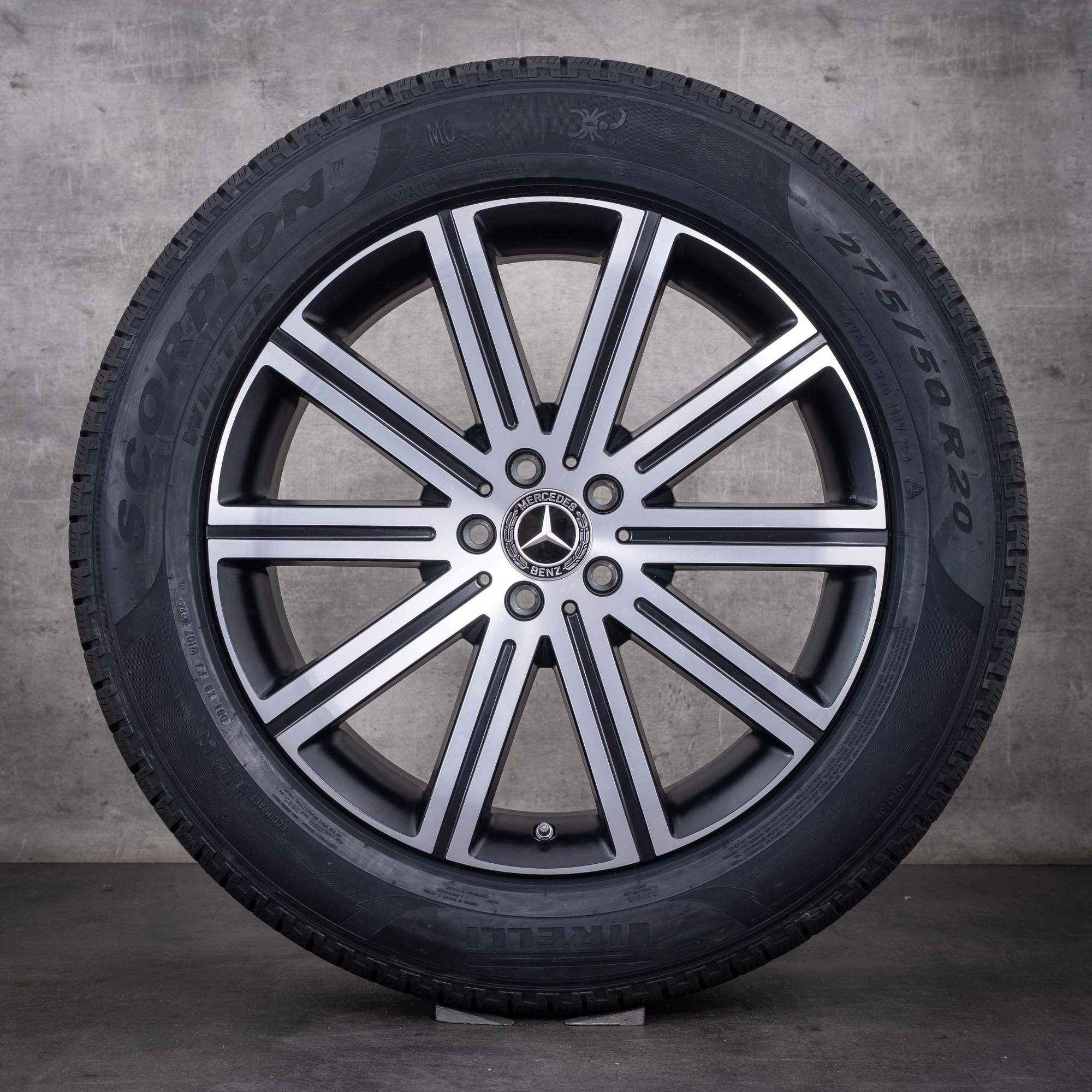 Originální zimní kola Mercedes-Benz GLE 20 palců C167 X167 disky A1674016600 A1674016700 černé matné s diamond cut povrchem
