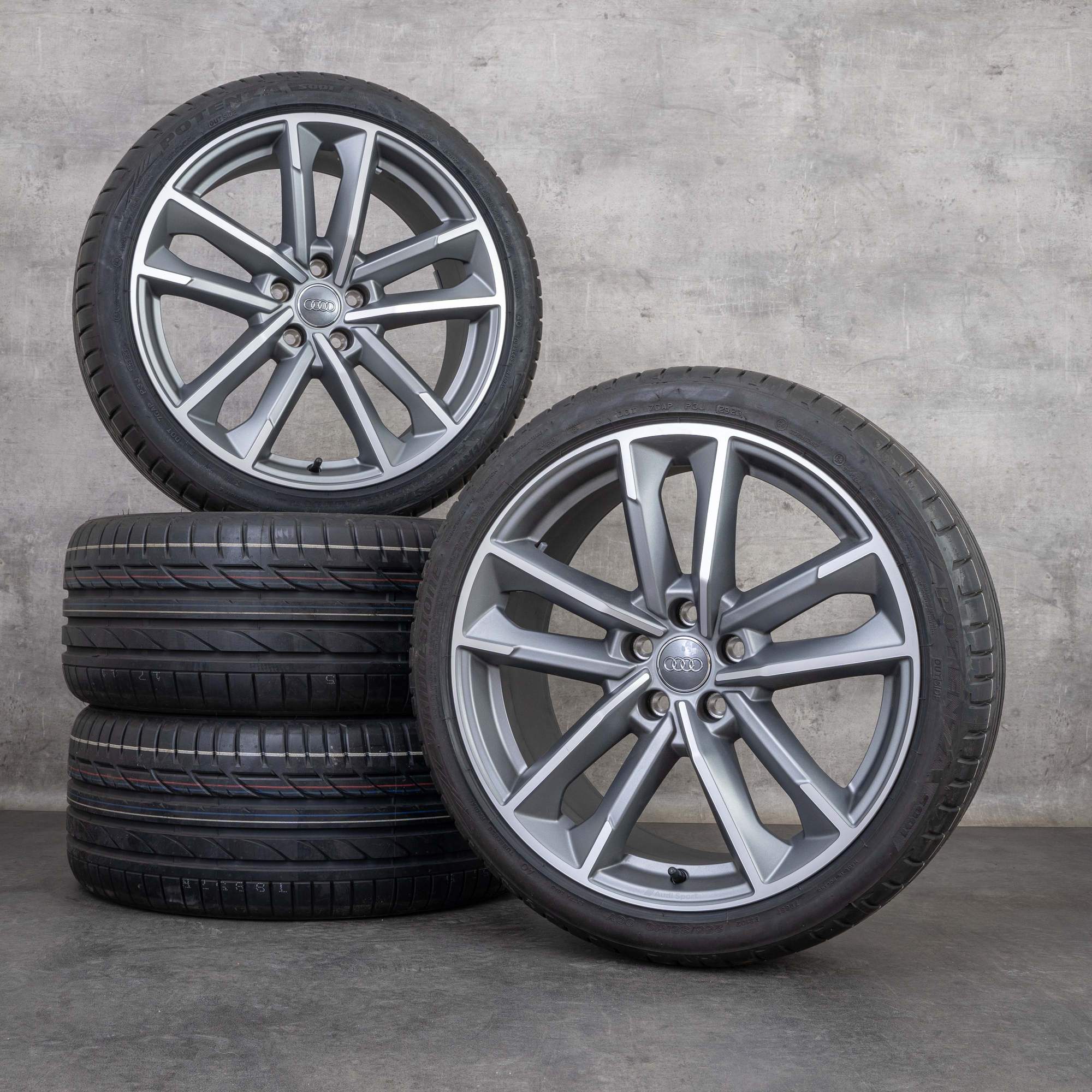 Orijinal Audi A5 S5 jantlar 19 inç 8W B9 F5 yaz jant lastik titan mat diamond 8W0601025DC YENİ