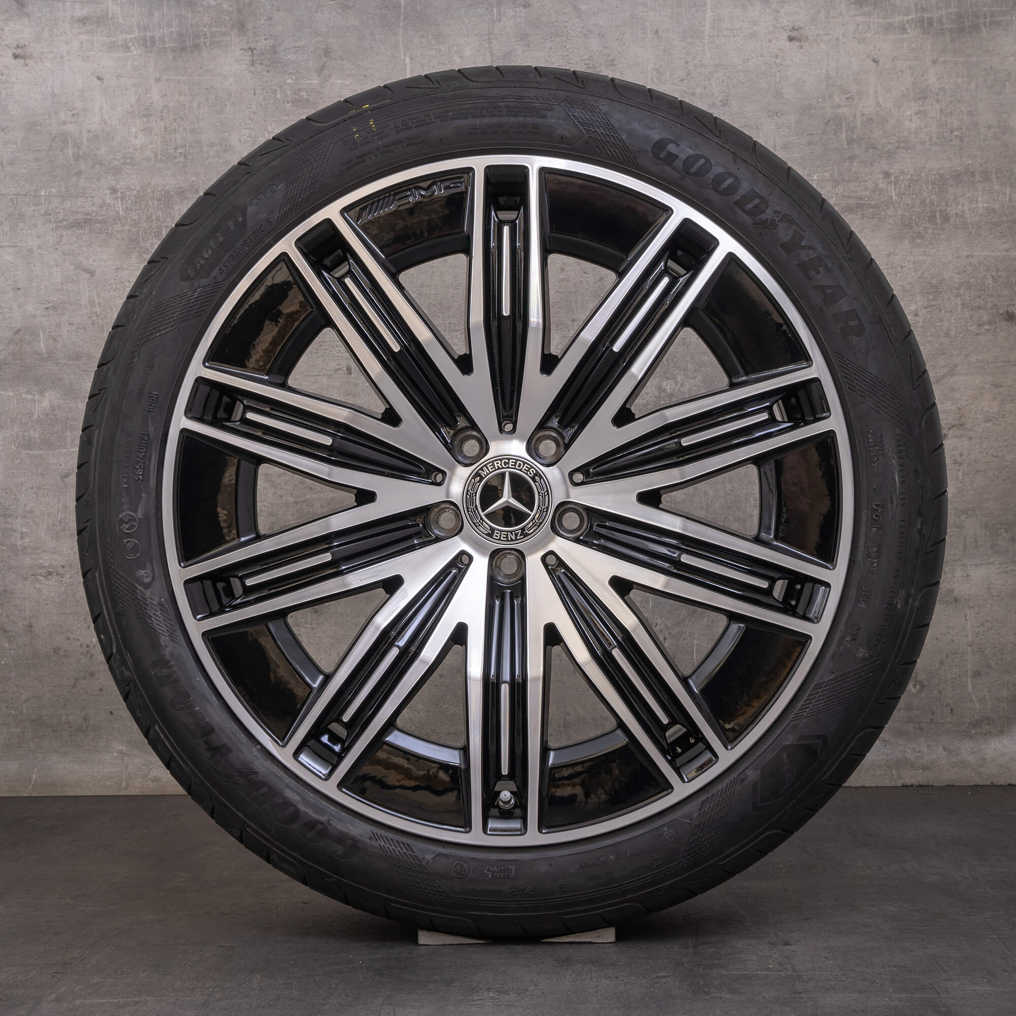 Orijinal Mercedes Benz EQE AMG jantlar 21 inç SUV X294 yaz jant lastik A2944011200 siyah parlak tornalı