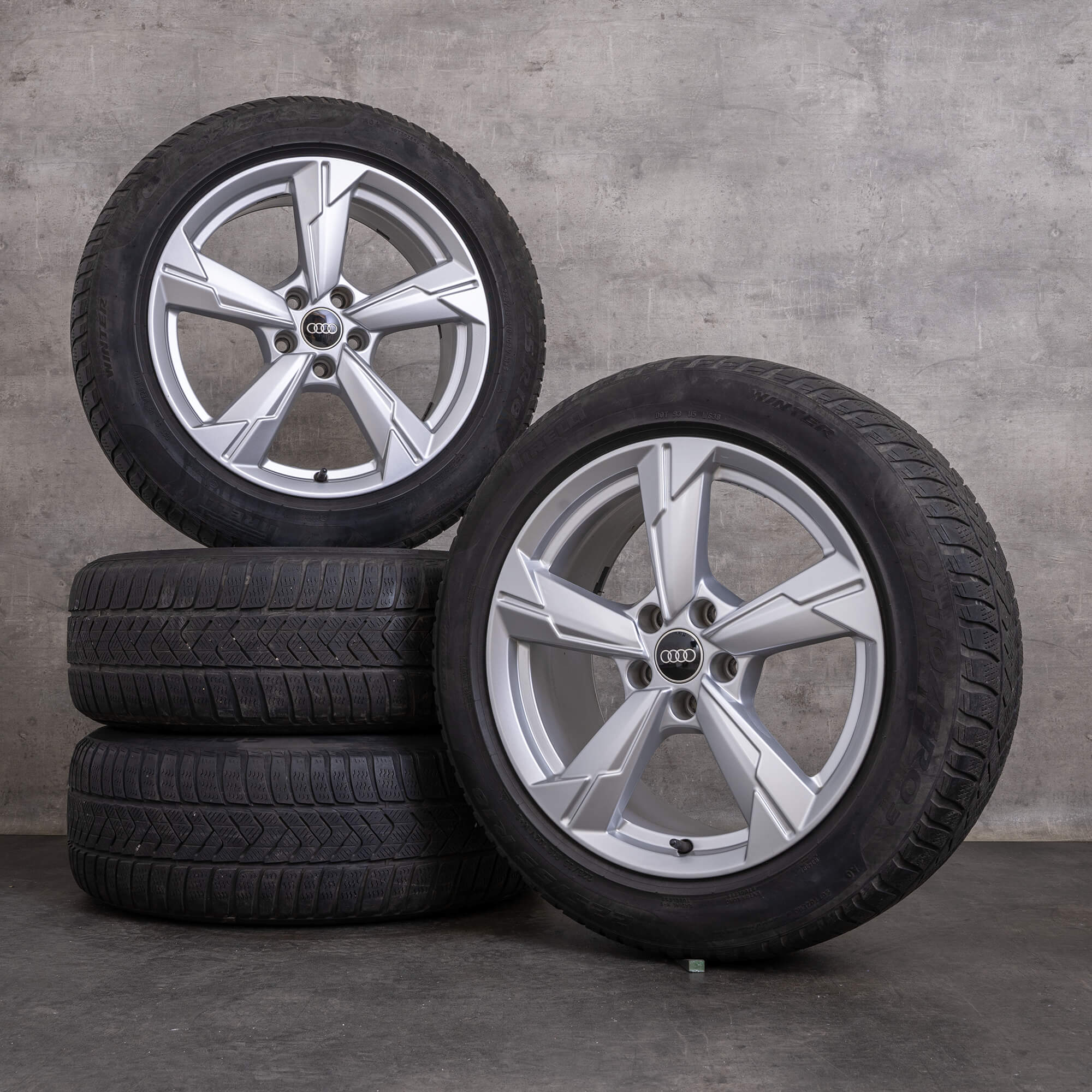 Original Audi A6 S6 jante vară 18 inch 4K C8 4K0601025D argintiu lucios