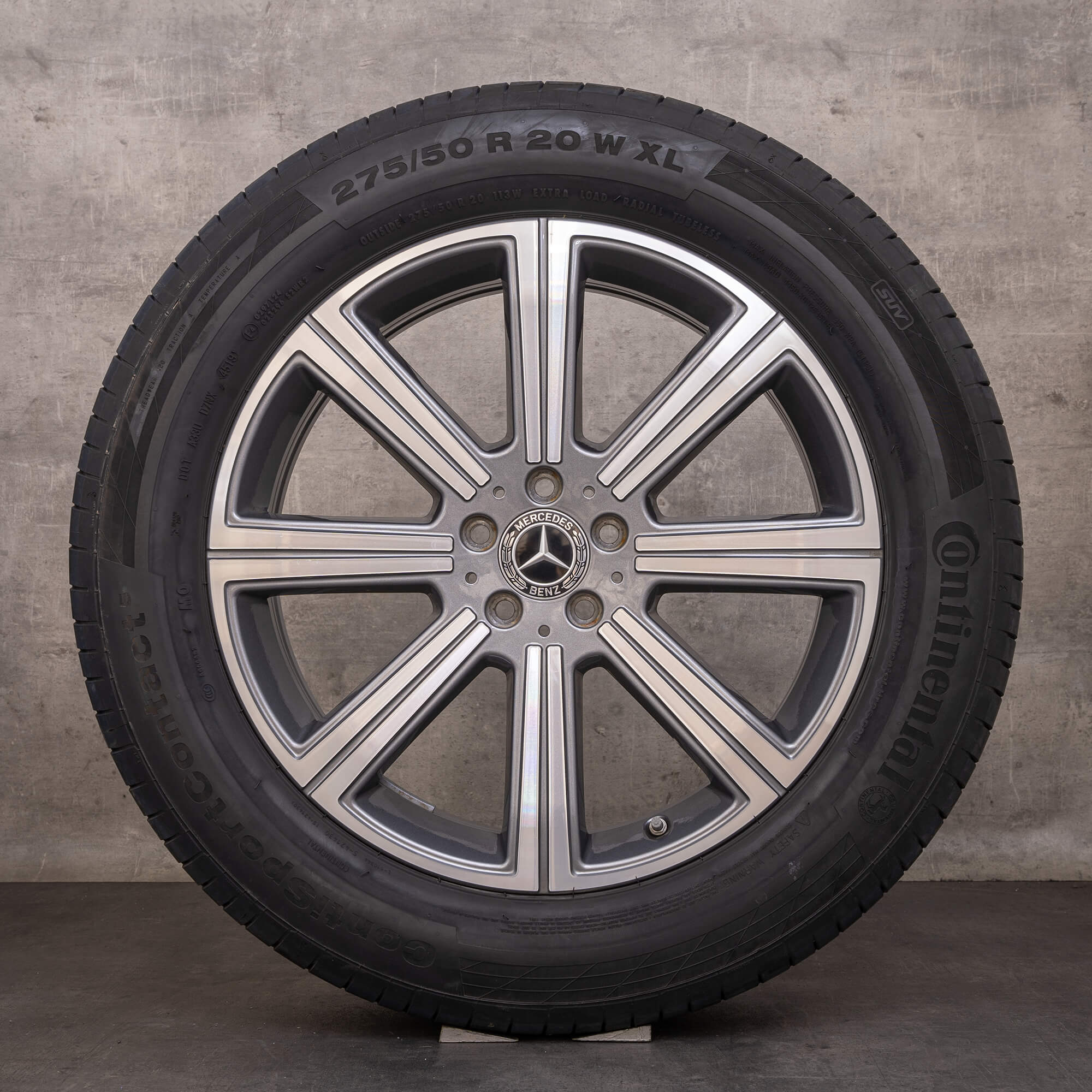 Oryginalne felgi Mercedes Benz GLS 20 cali X167 letnie koła A1674010900 himalaya szary polerowane