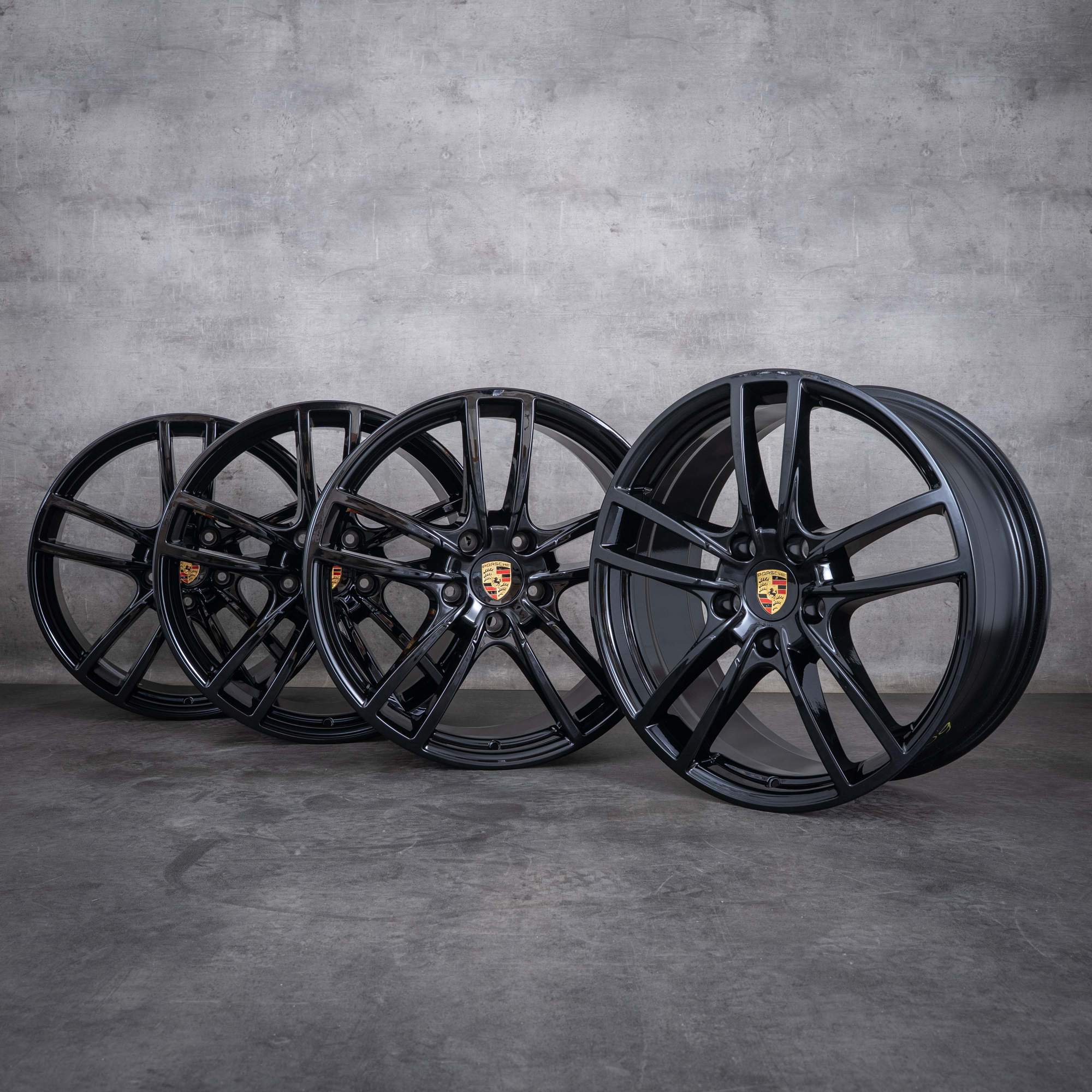 Oryginalne felgi Porsche Cayenne 20 cali 9YA II 9Y0601025BB 9Y0601025BC czarne błyszczące lakierowane NOWOŚĆ