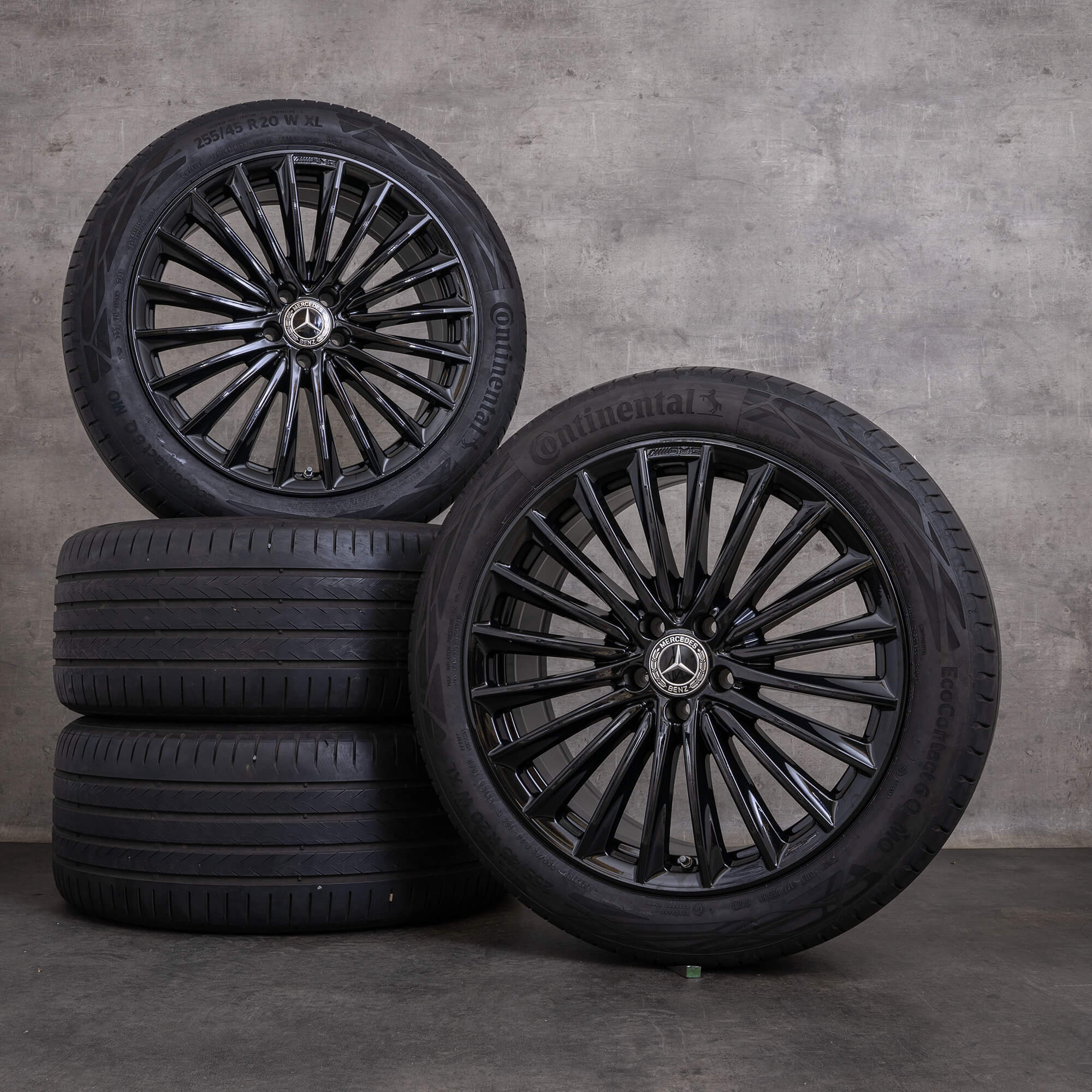 Orijinal Mercedes Benz GLC AMG jantlar 20 inç X254 C254 yaz jant lastik A2544010800 A2544010900 siyah parlak