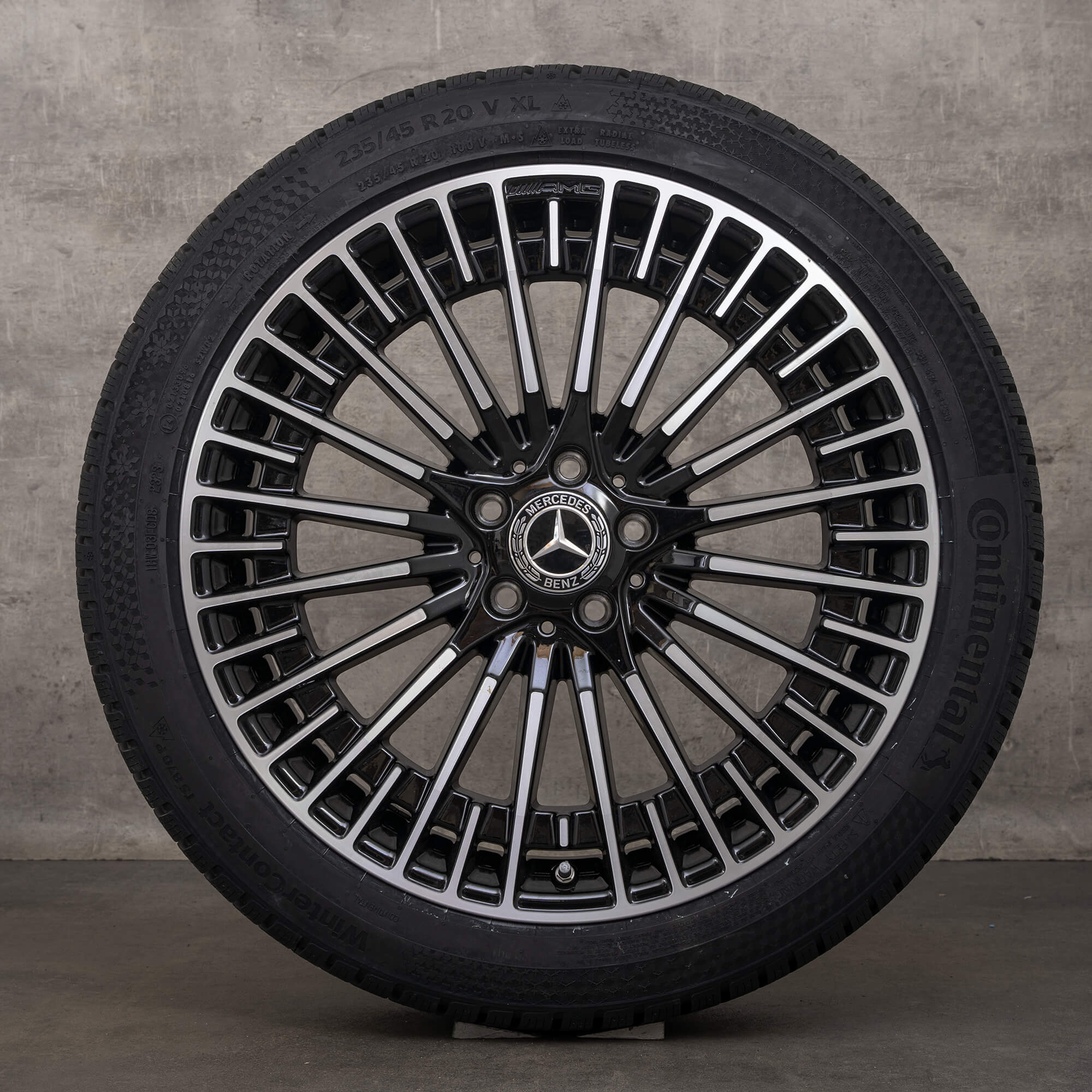 Oryginalne felgi AMG Mercedes EQA EQB 20 cali H243 X243 opony zimowe A2434010600 czarne polerowane koła NOWOŚĆ