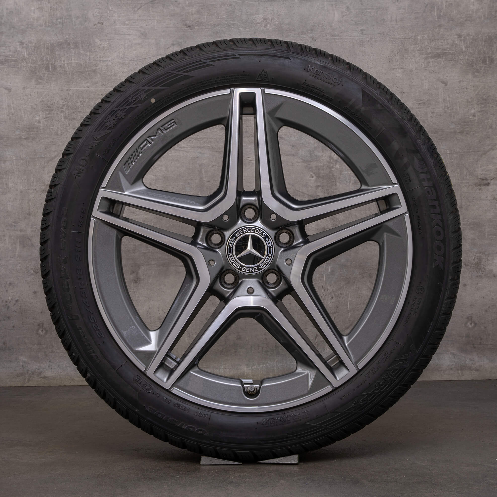 Original AMG Mercedes Benz A B Class CLA roues d'hiver 18 pouces W177 V177 W247 X118 C118 jantes A1774011500 noir brillant