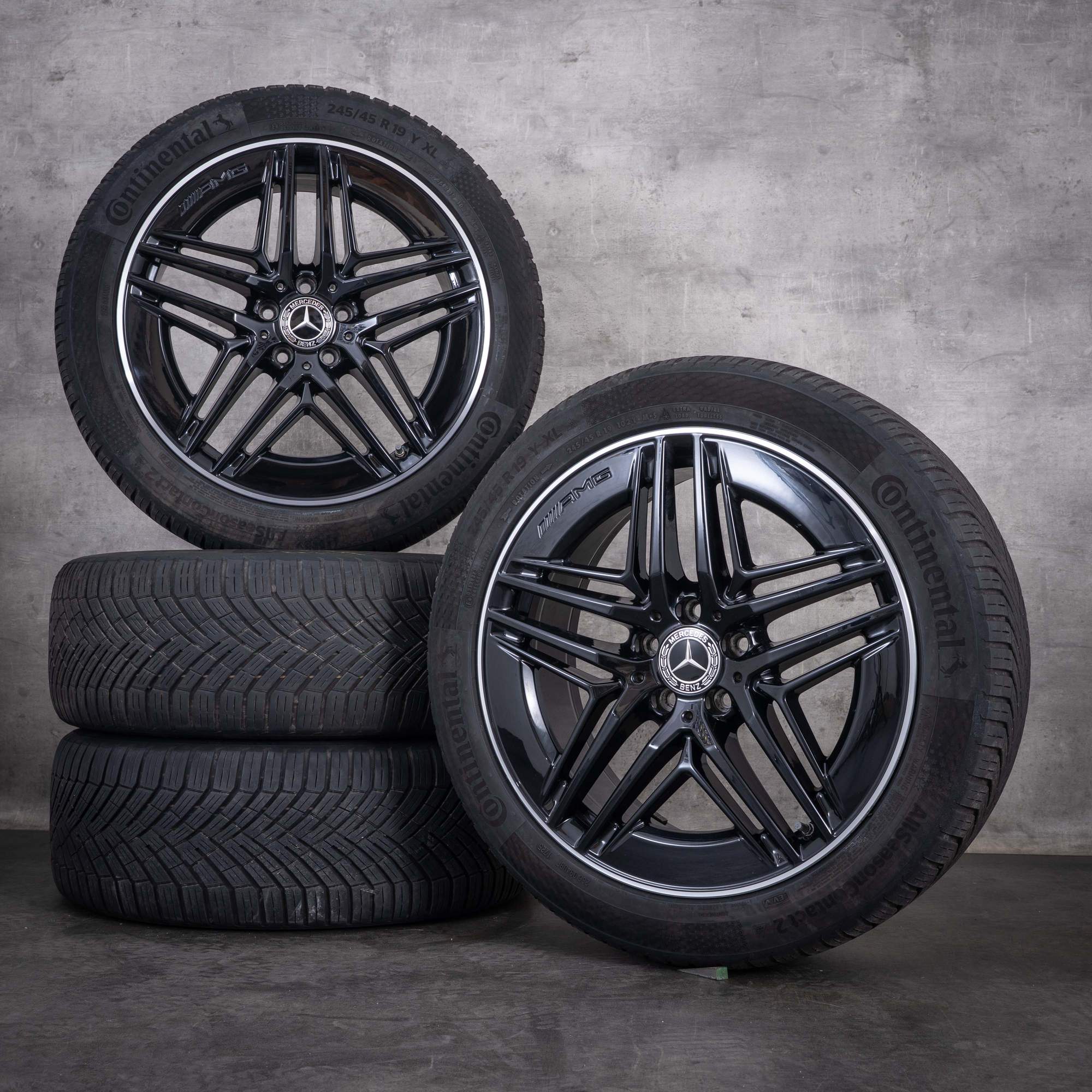 Anvelope originale Mercedes-Benz Clasa V AMG all season, 19 inci, W447, Vito, Viano, jante A4474018000, negre, lustruite