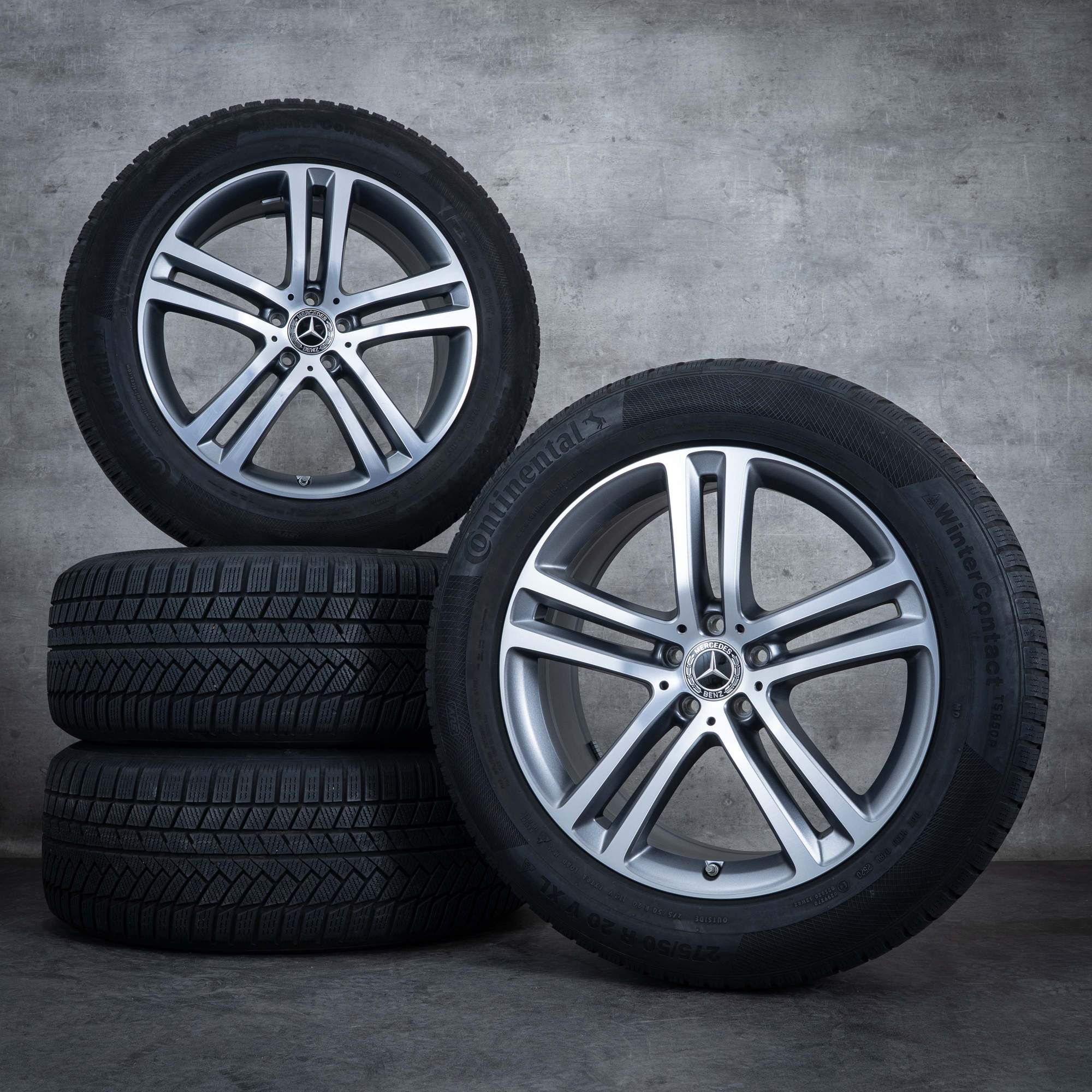 Oryginalne koła zimowe Mercedes Benz GLE 20 cali X167 C167 felgi A1674012400 A1674012500 himalaya szary mat polerowane