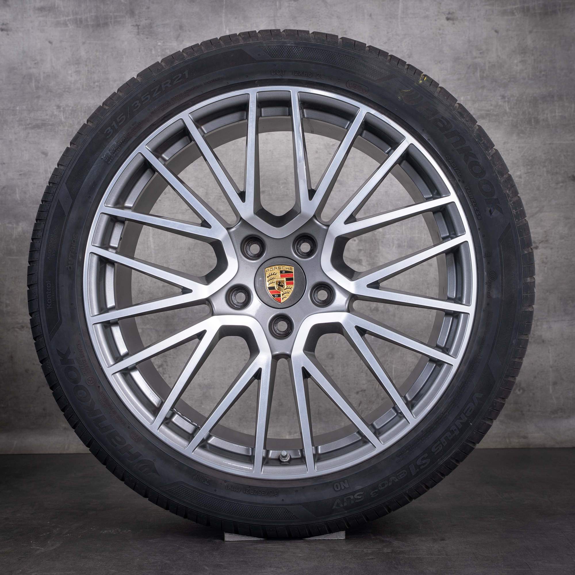 Original Porsche Cayenne Felgen 21 Zoll 9YA E3 II Sommerräder 9Y0601025BF 9Y0601025BG titan glanzgedreht