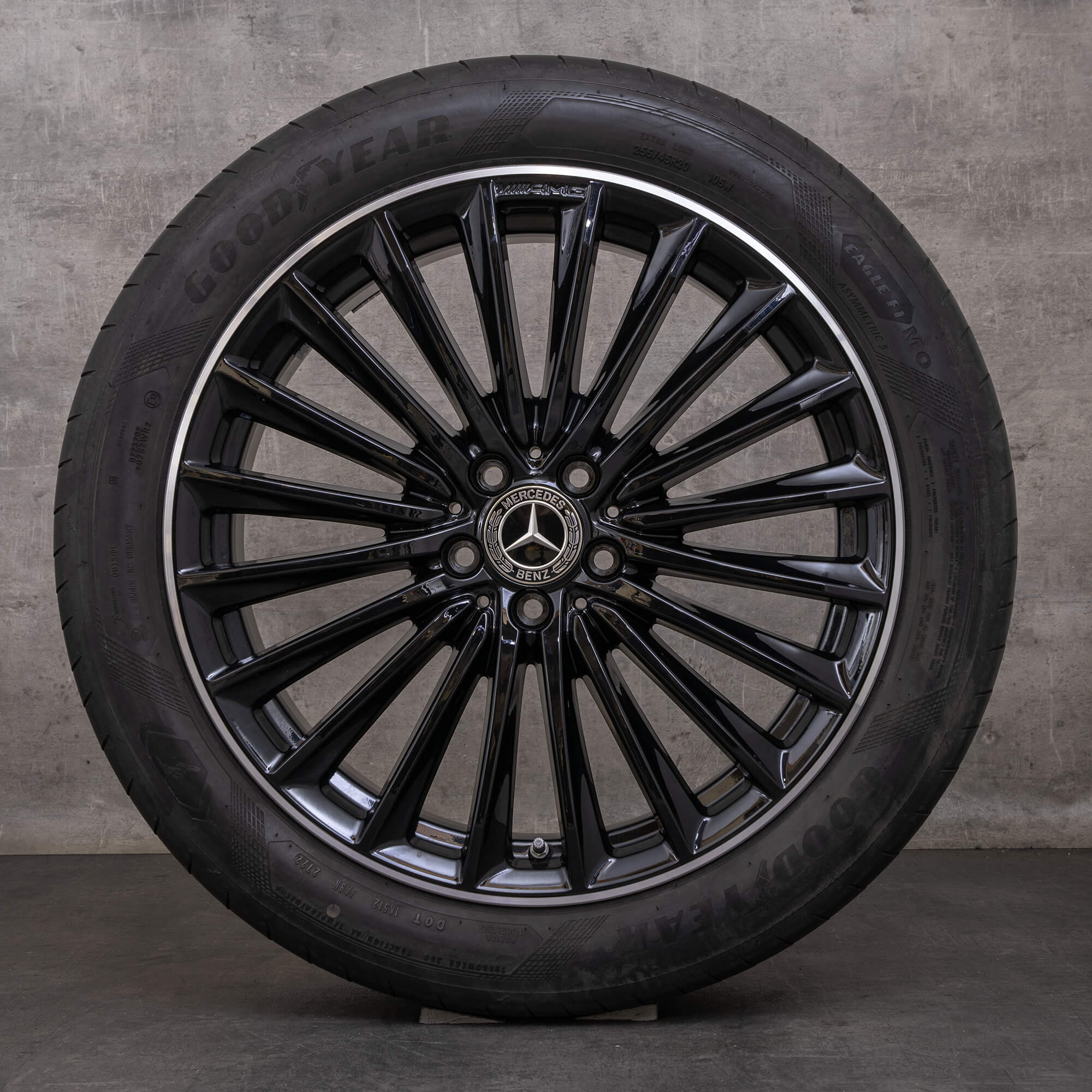 Orijinal Mercedes Benz GLC AMG jantlar 20 inç X254 C254 yaz jant lastik A2544010800 siyah parlak tornalı