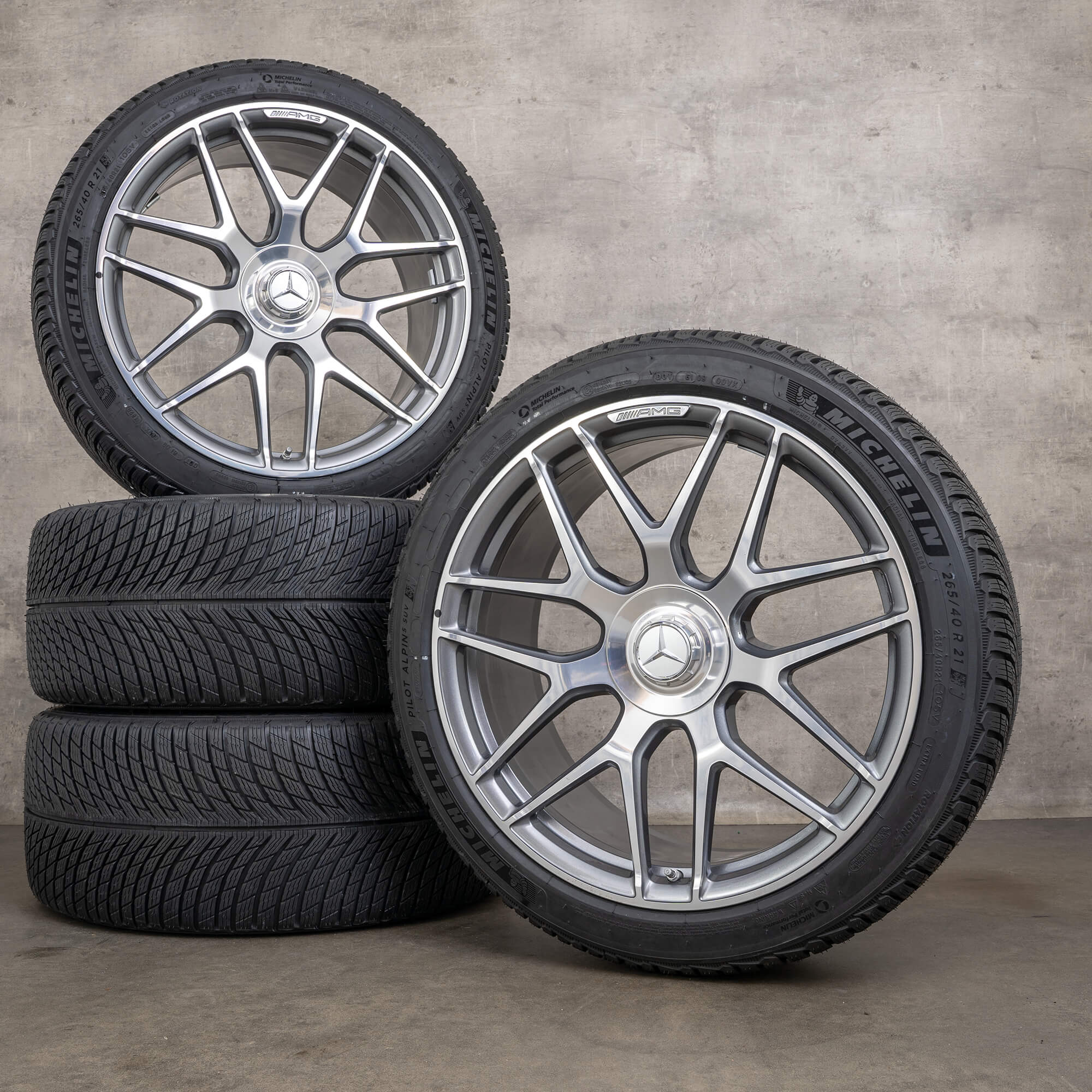 Genuine Mercedes Benz GLC 63 & S AMG inverno ruote 21 pollici C253 X253 cerchi A2534014000 A2534014100 himalaya grigio lucido tornito