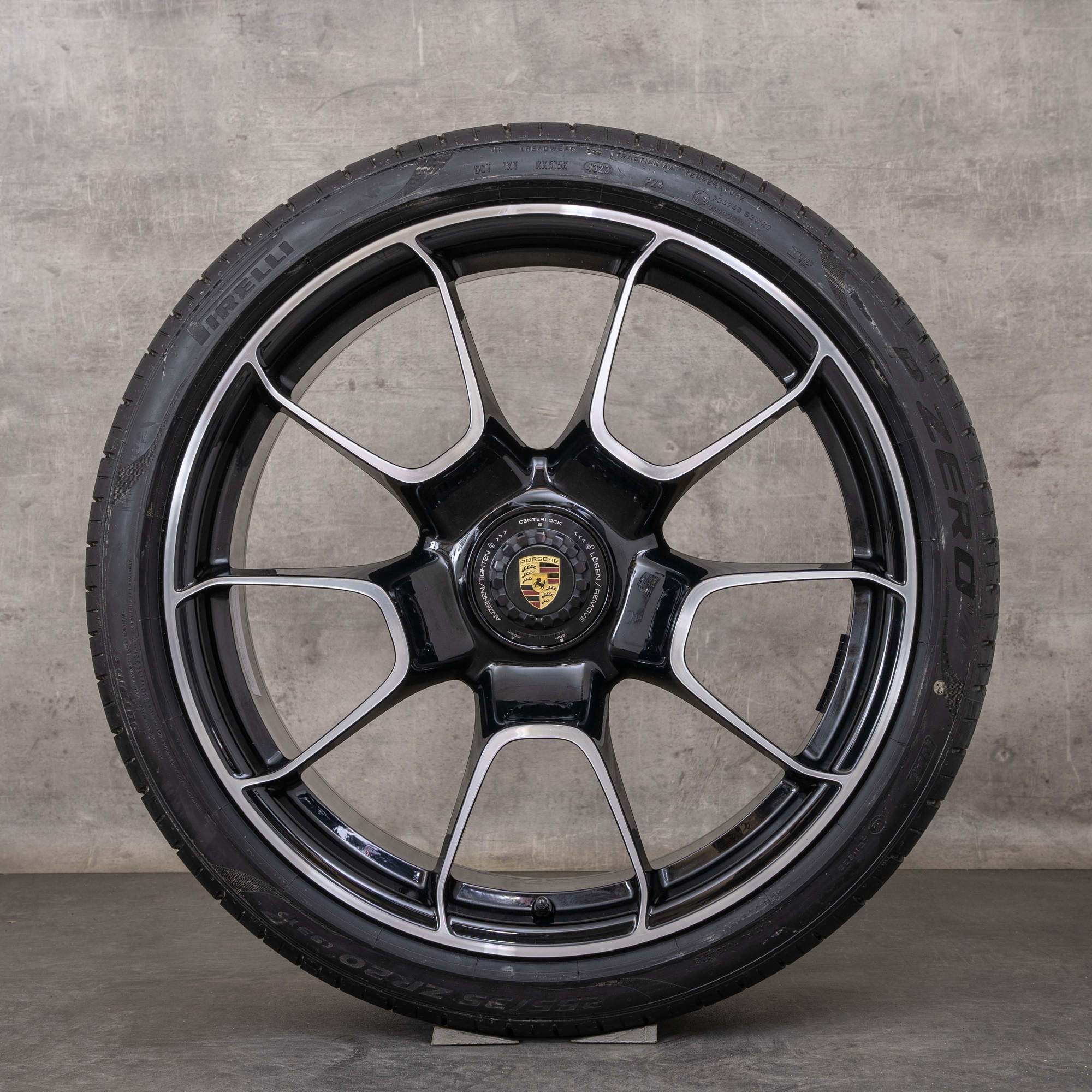 Originele Porsche 992 I velgen 20 21 inch Turbo S zomerwielen 992601025AF 992601025AG zwart gepolijst