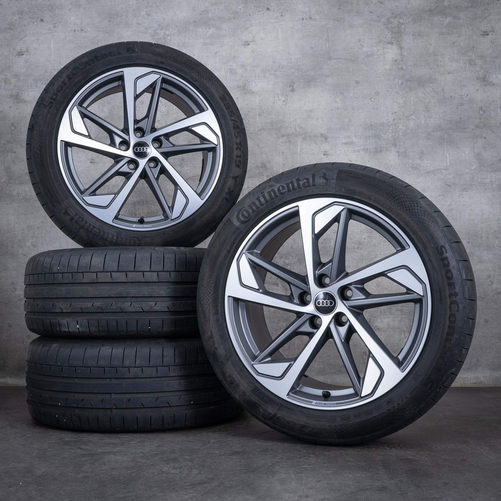 Original Audi Q3 Felgen 19 Zoll F3 Sommerräder 83A601025 Trapezoid titan matt glanzgedreht