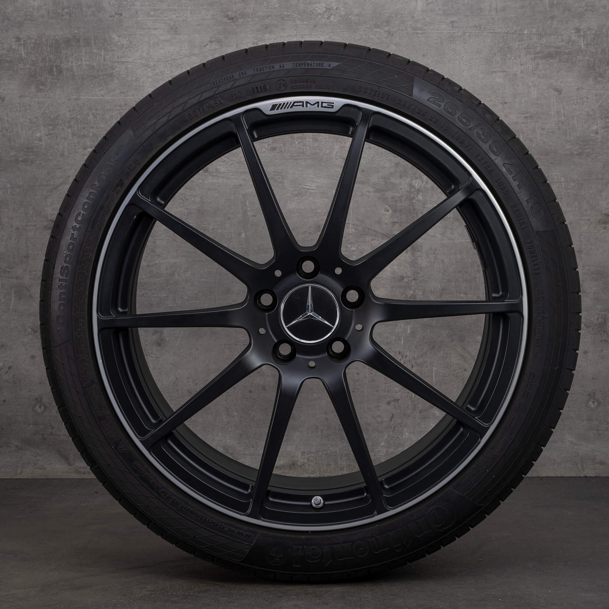 Black Seres Rims SLS AMG GT Black Series rims Mercedes 19 inch summer tires wheels