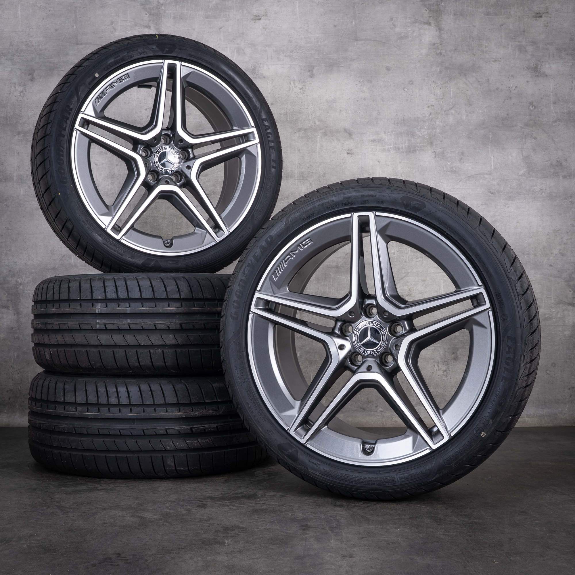 Original Mercedes Benz AMG CLS Felgen 19 Zoll W257 C257 Sommerräder A2574011500 A2574011600 himalaya grey glanzgedreht NEU