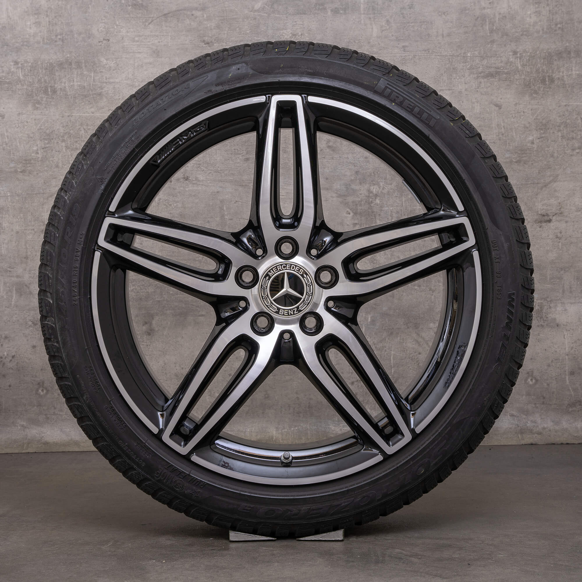 Orijinal Mercedes Benz E-Serisi AMG kış jantları 19 inç W213 S213 C238 A238 jantlar A2134012000 siyah parlak tornalanmış