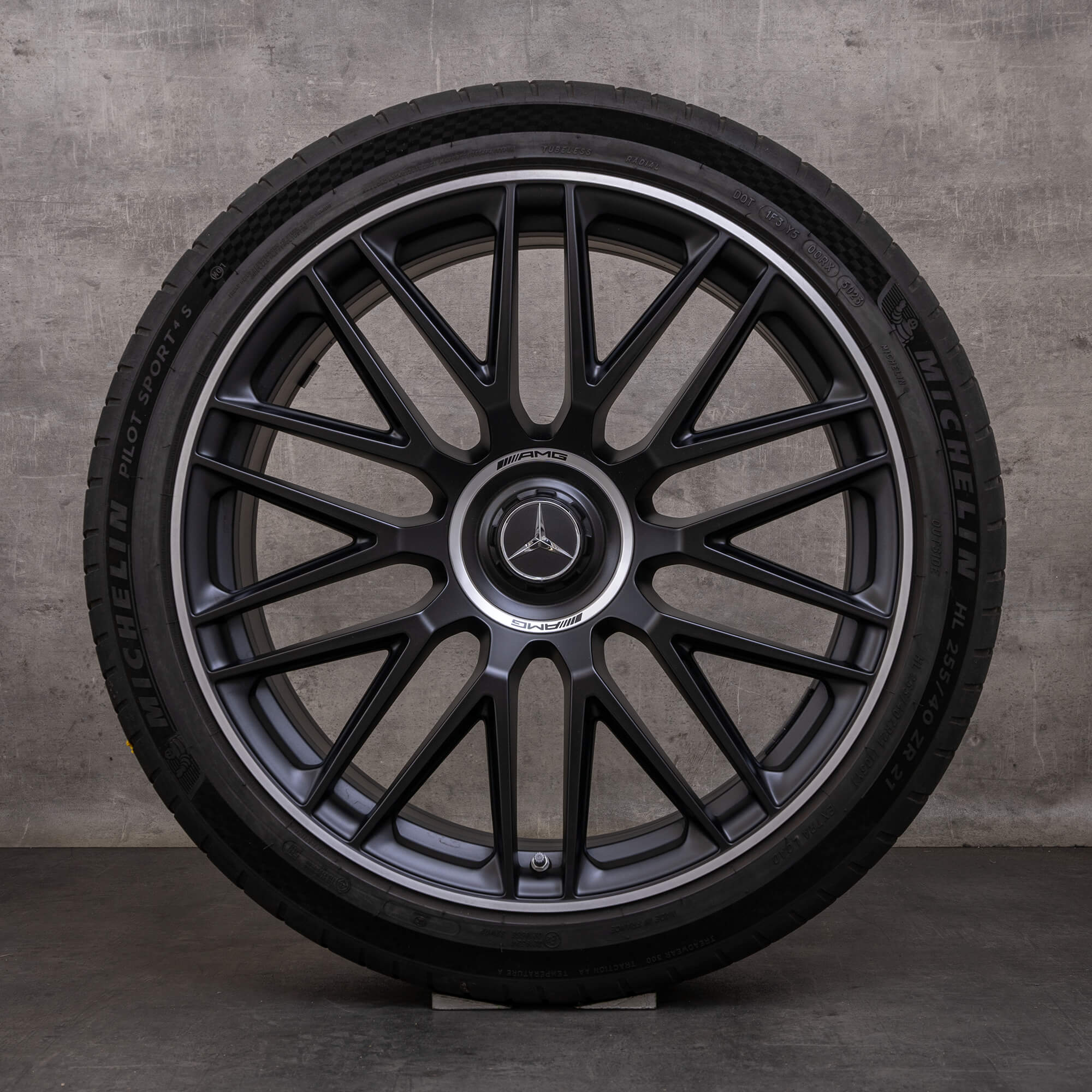 Alkuperäiset Mercedes-Benz S-sarjan S 63 AMG E Performance -talvirenkaat 21 tuumaa V223-vanteet A2234012300 A2234012400 mattamusta diamond cut UUDET