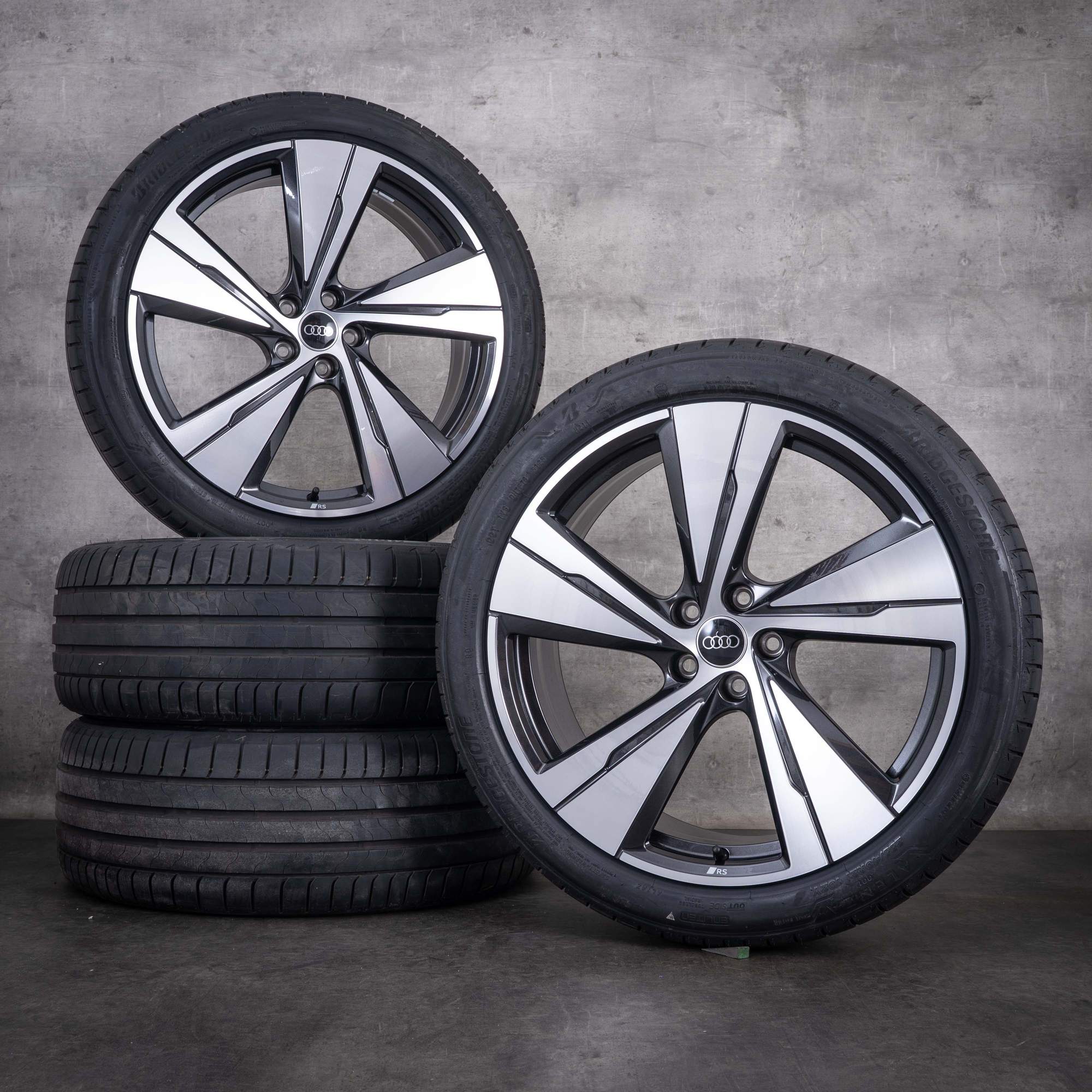 Original Audi Q5 SQ5 Felgen 21 Zoll FY GU Sommerräder 8MA601025N granit front glanzgedreht