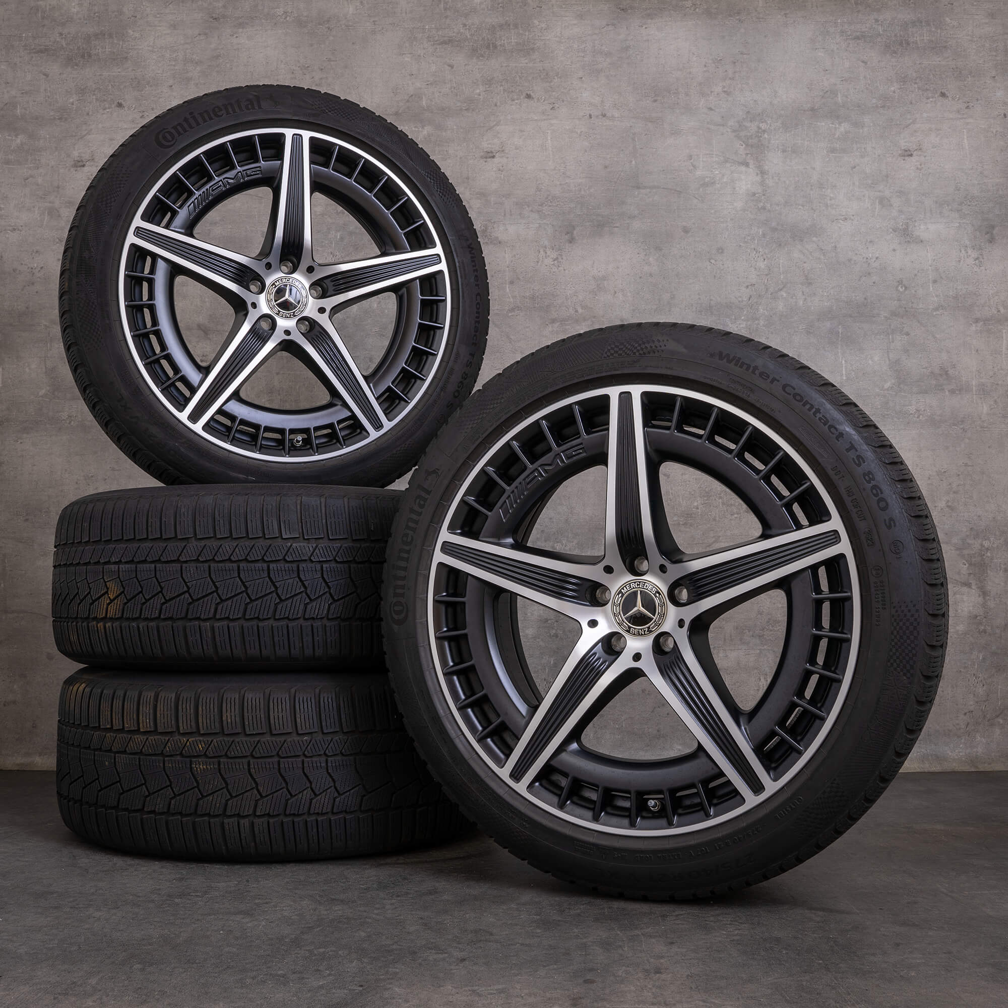 Alkuperäiset Mercedes Benz EQE 43 53 AMG talvirenkaat 21 tuuman X294 vanteet A2944011400 musta matta kiillotettu