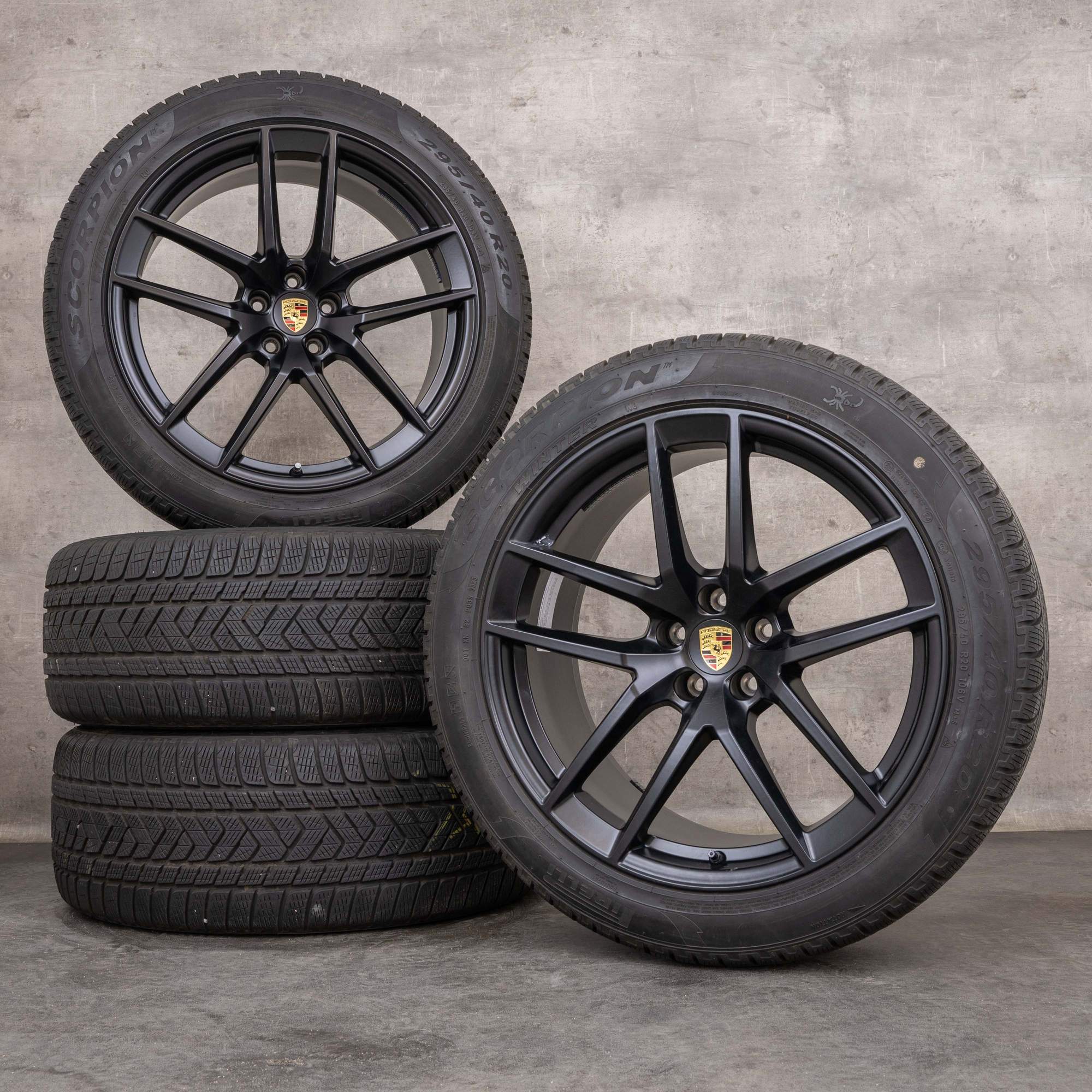 Jantes e pneus inverno originais Porsche Macan III jantes de 20 polegadas 95B601025EJ 95B601025EK preto mate