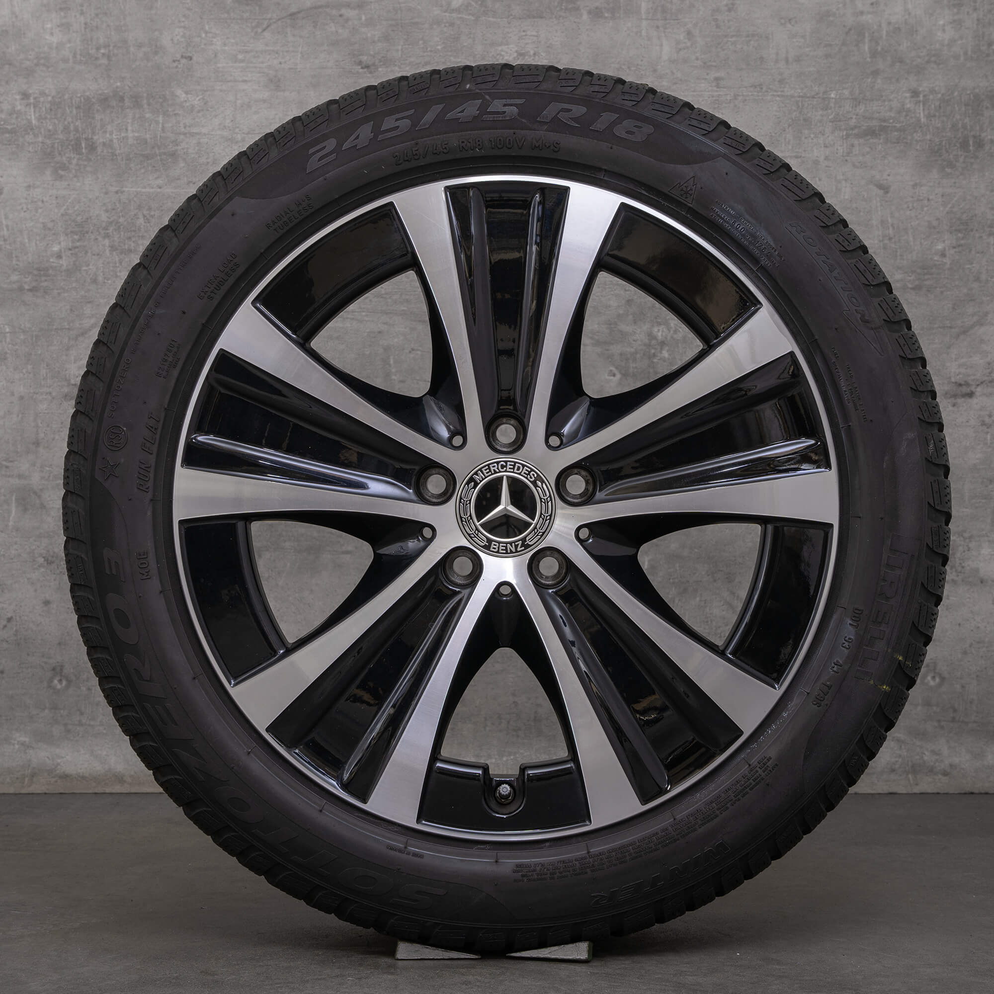 Genuine Mercedes Benz Clase E ruedas de invierno 18 pulgadas W213 S213 C238 A238 llantas DOT 22 A2134013700 negro pulido
