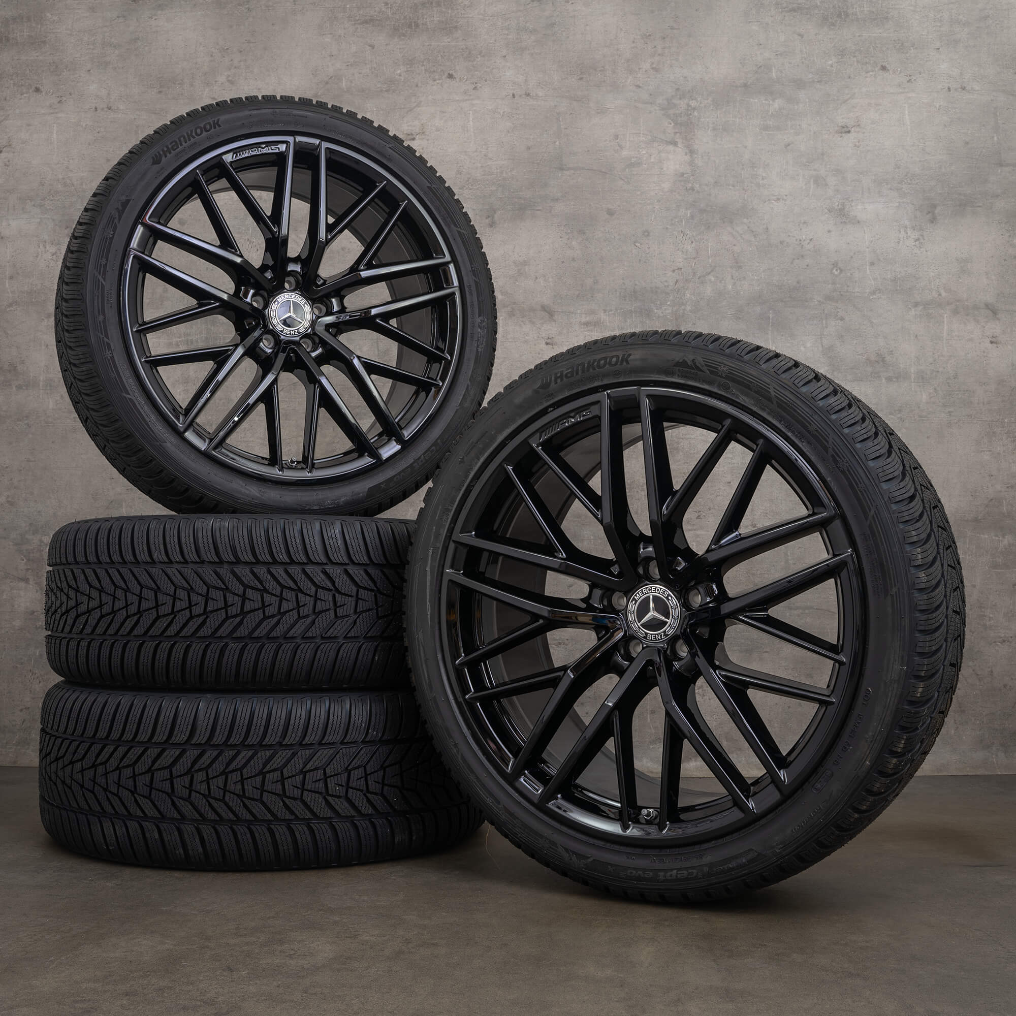 Alkuperäiset Mercedes-Benz GLC 43 AMG -talvirenkaat 21 tuumaa C253 X253 vanteet A2534015700 A2534015800 kiiltävä musta