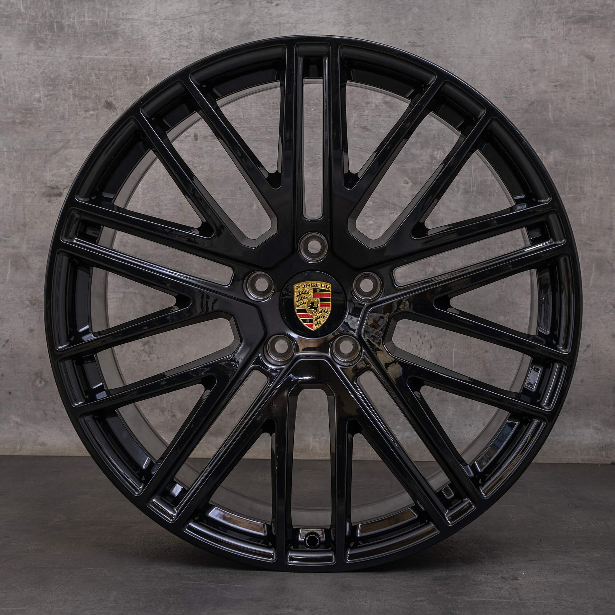 Alkuperäiset Porsche Cayenne Coupé 9YA II -vanteet 22 tuumaa 9Y0601025DR 9Y3601025CA kiiltävä musta UUDET