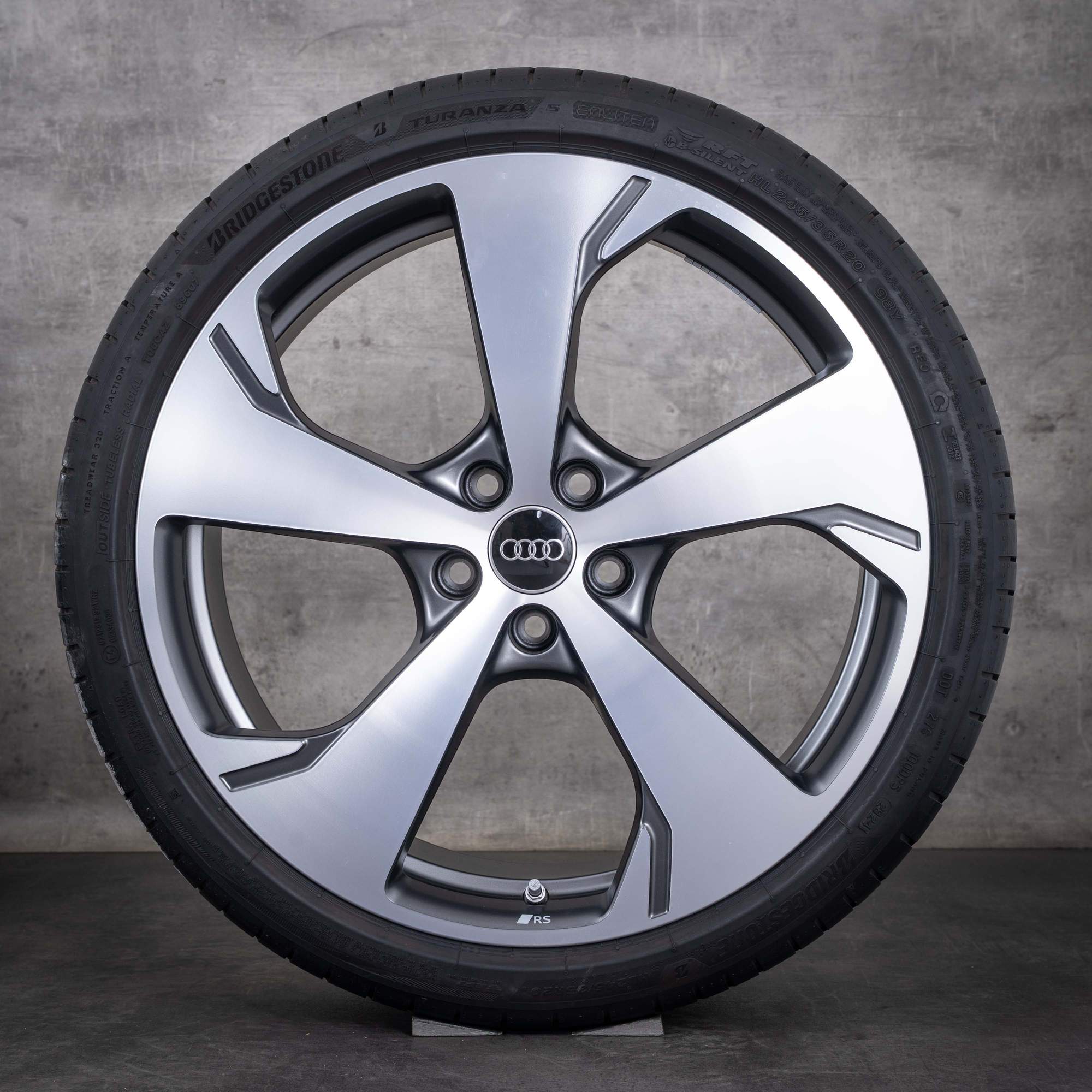 Original Audi A5 S5 Felgen 20 Zoll B10 Sommerräder Falx 8B3601025M titan matt glanzgedreht