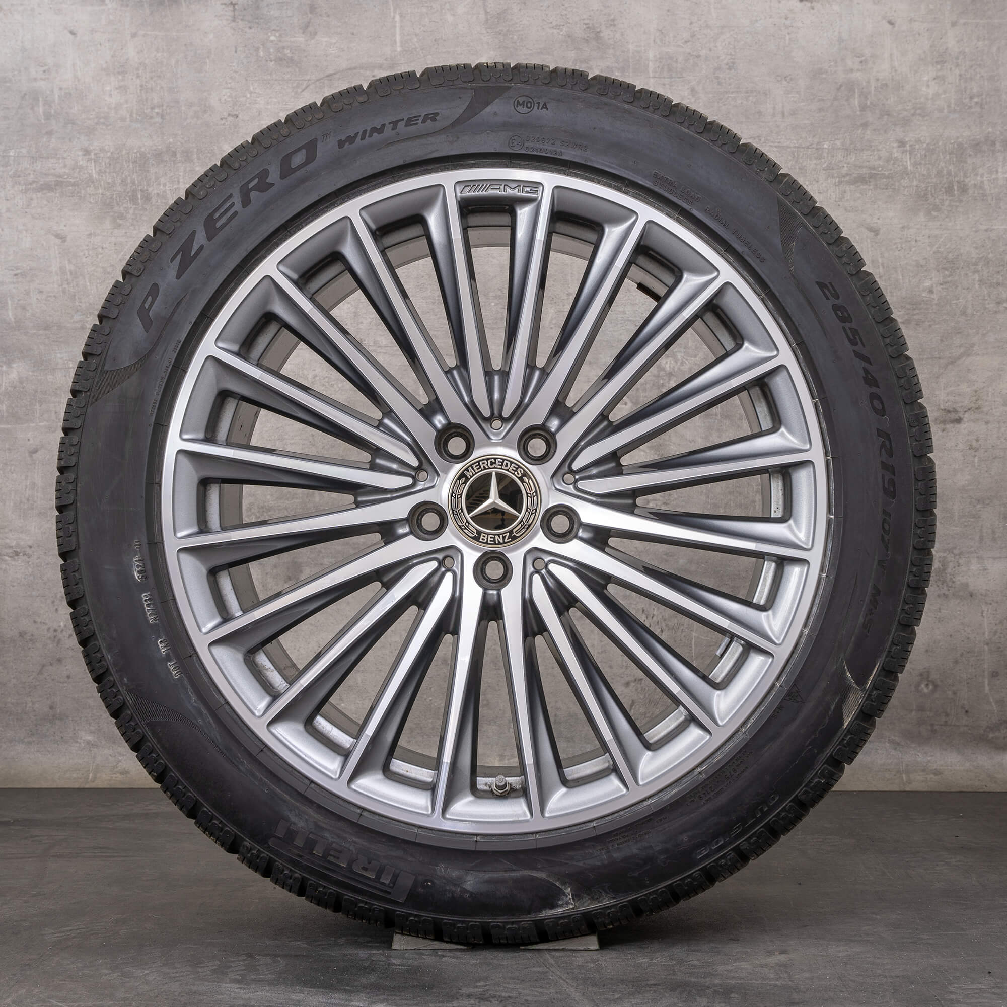 Original Mercedes Benz SL 43 55 AMG Winterräder 19 Zoll R232 4Matic Felgen A2324011900 A2324012000 Titangrau glanzgedreht